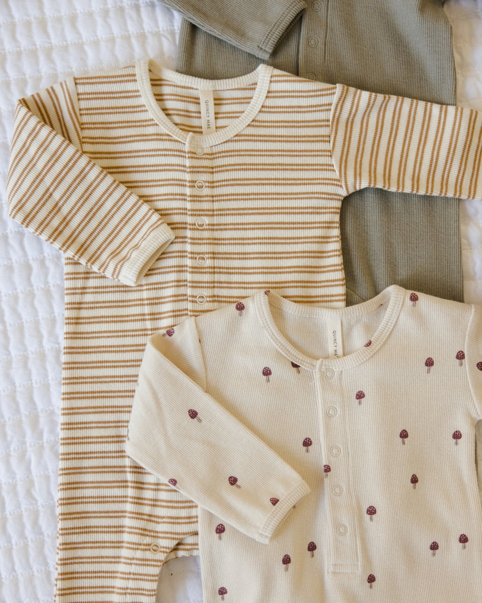 Ribbed Baby Jumpsuit || Golden Stripe - Rylee + Cru Canada