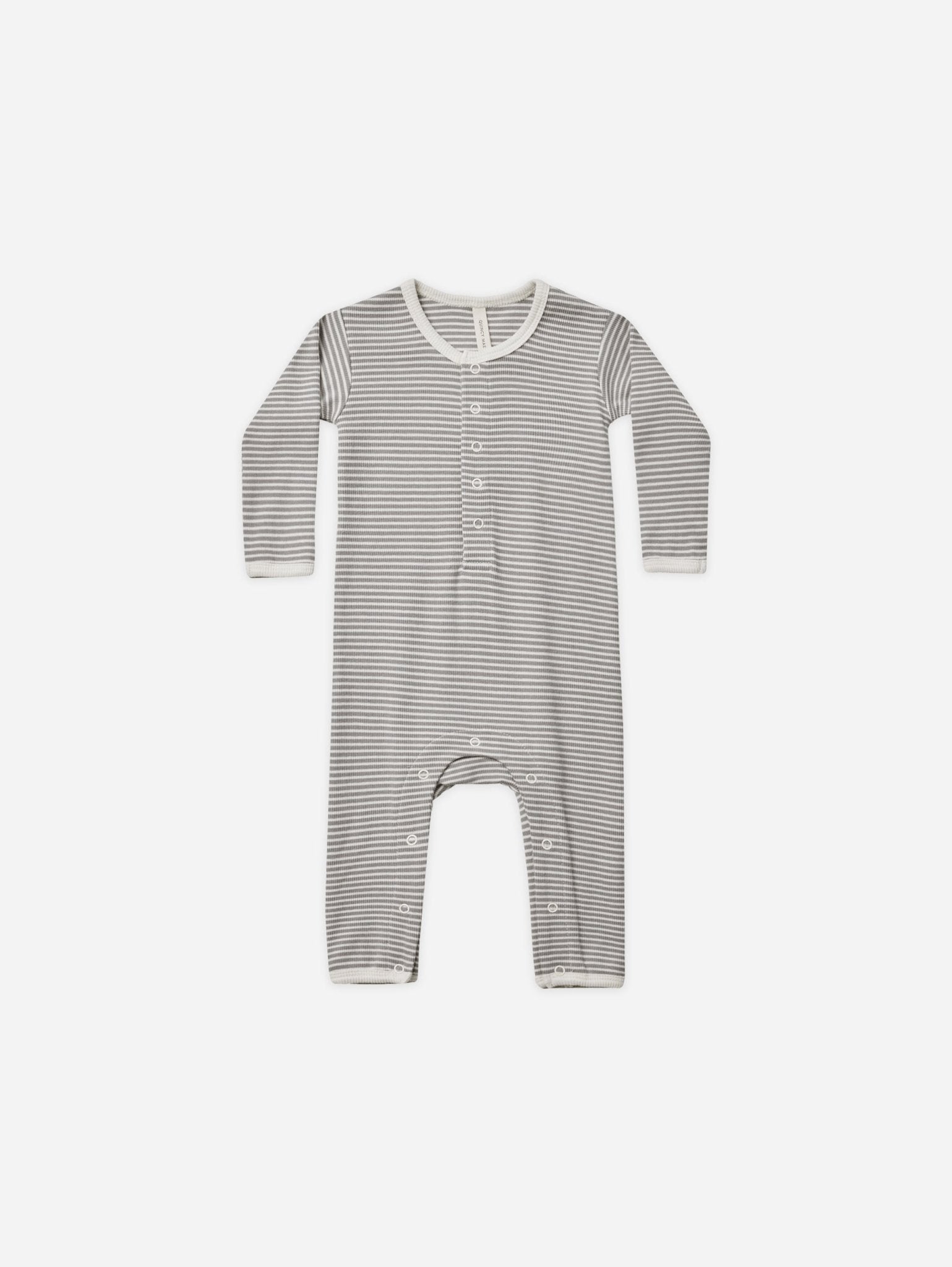 Ribbed Baby Jumpsuit || Lagoon Micro Stripe - Rylee + Cru Canada