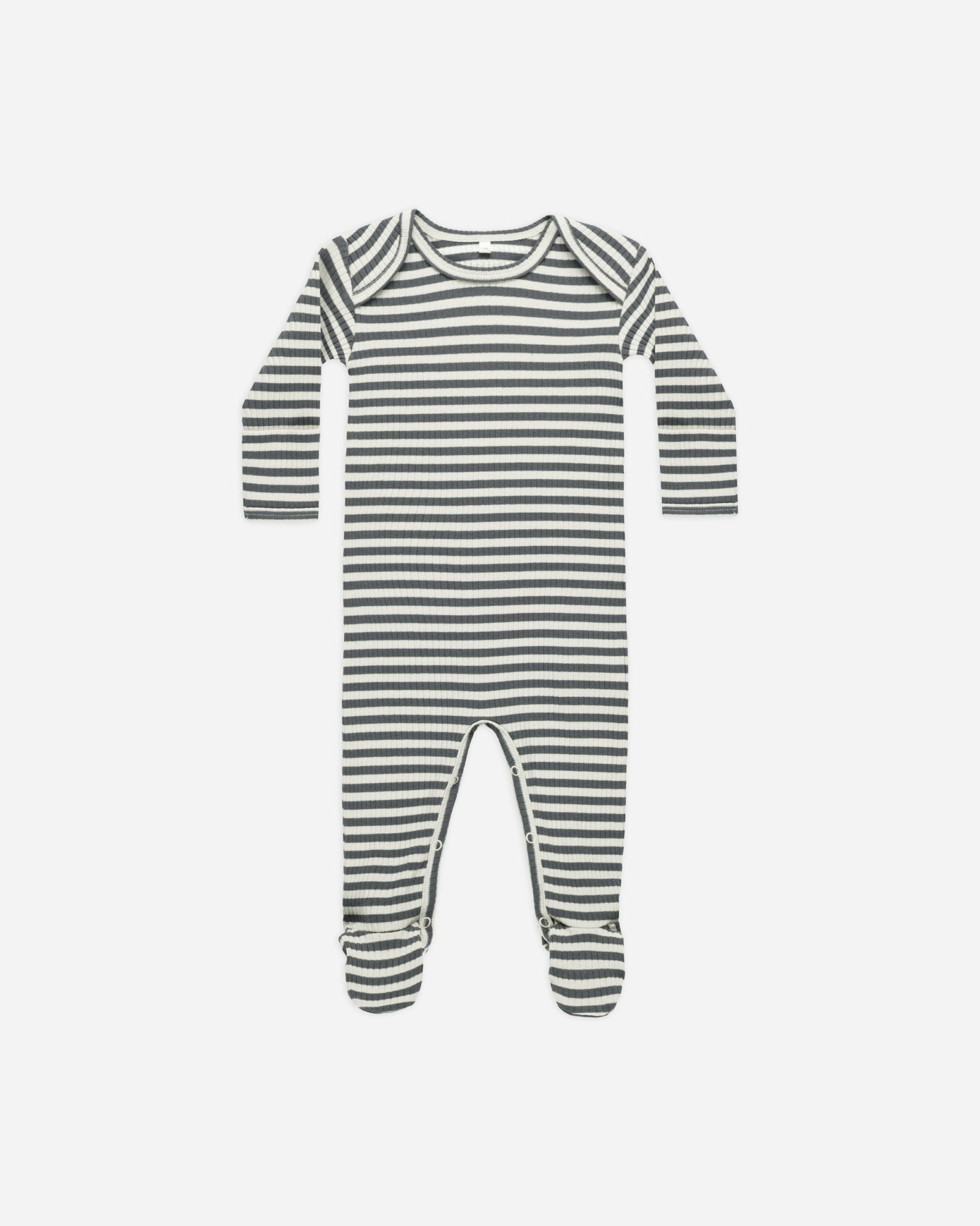 Ribbed Footie || Indigo Stripe - Rylee + Cru Canada