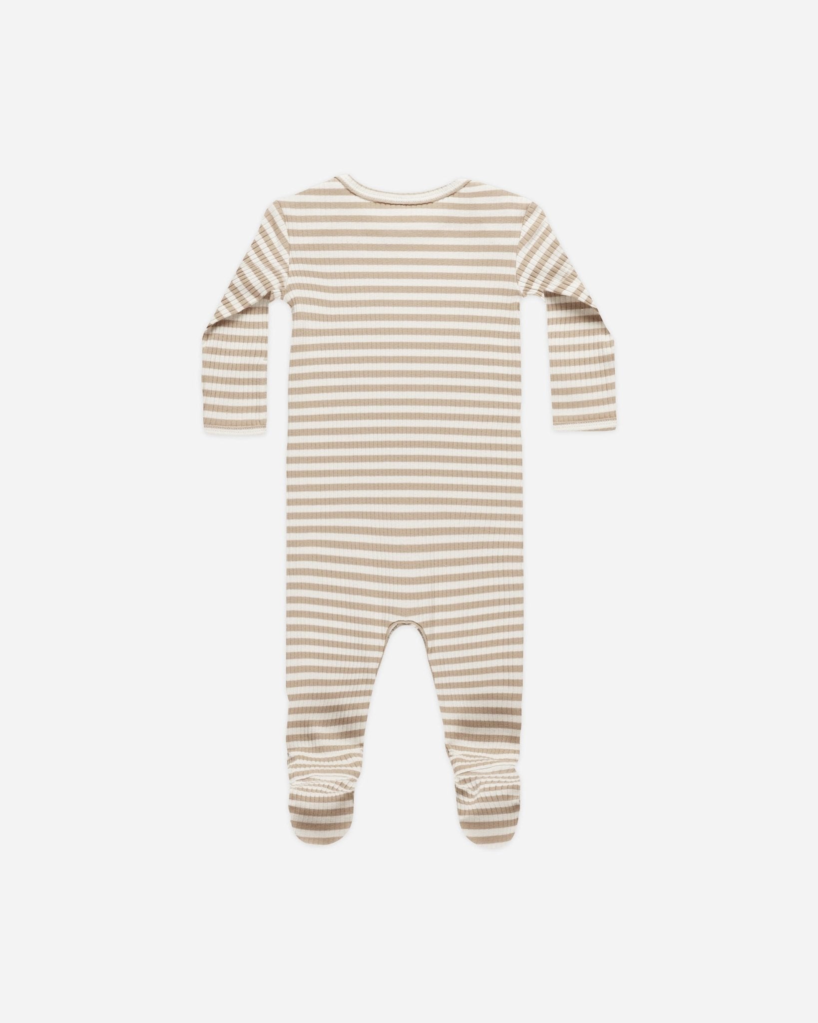 Ribbed Footie || Latte Stripe - Rylee + Cru Canada