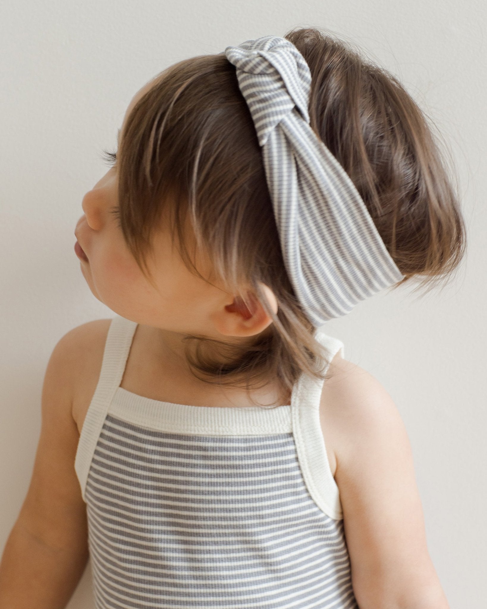 Ribbed Knotted Headband || Lagoon Micro Stripe - Rylee + Cru Canada