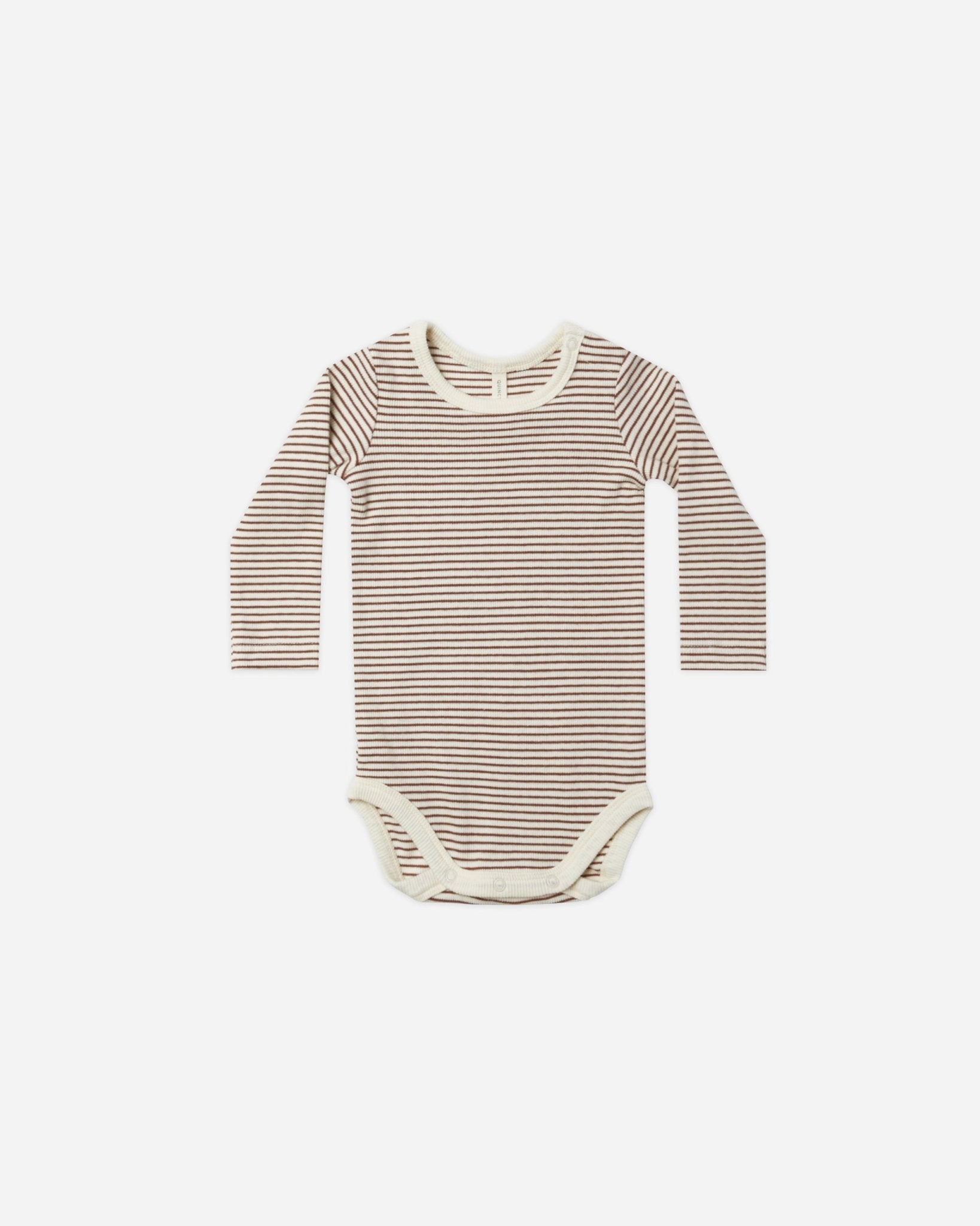 Ribbed Long Sleeve Bodysuit || Plum Stripe - Rylee + Cru Canada