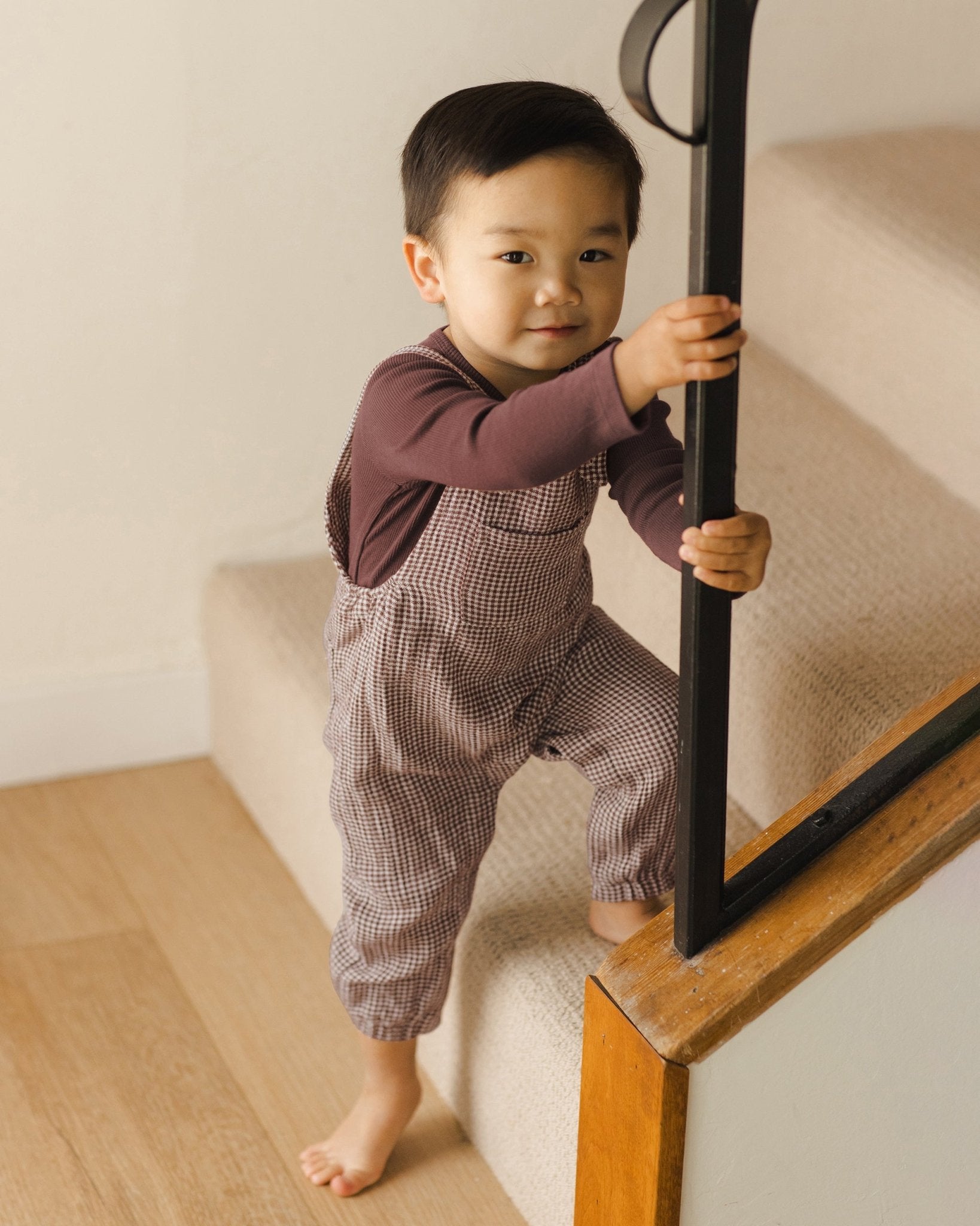 Ribbed Long Sleeve Bodysuit Plum Quincy Mae