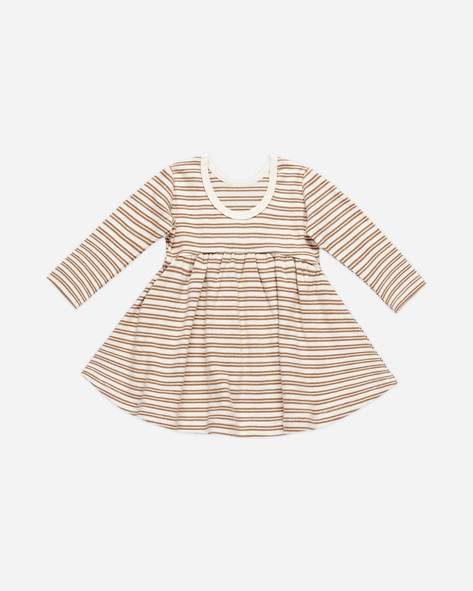 Ribbed Long Sleeve Dress || Golden Stripe - Rylee + Cru Canada