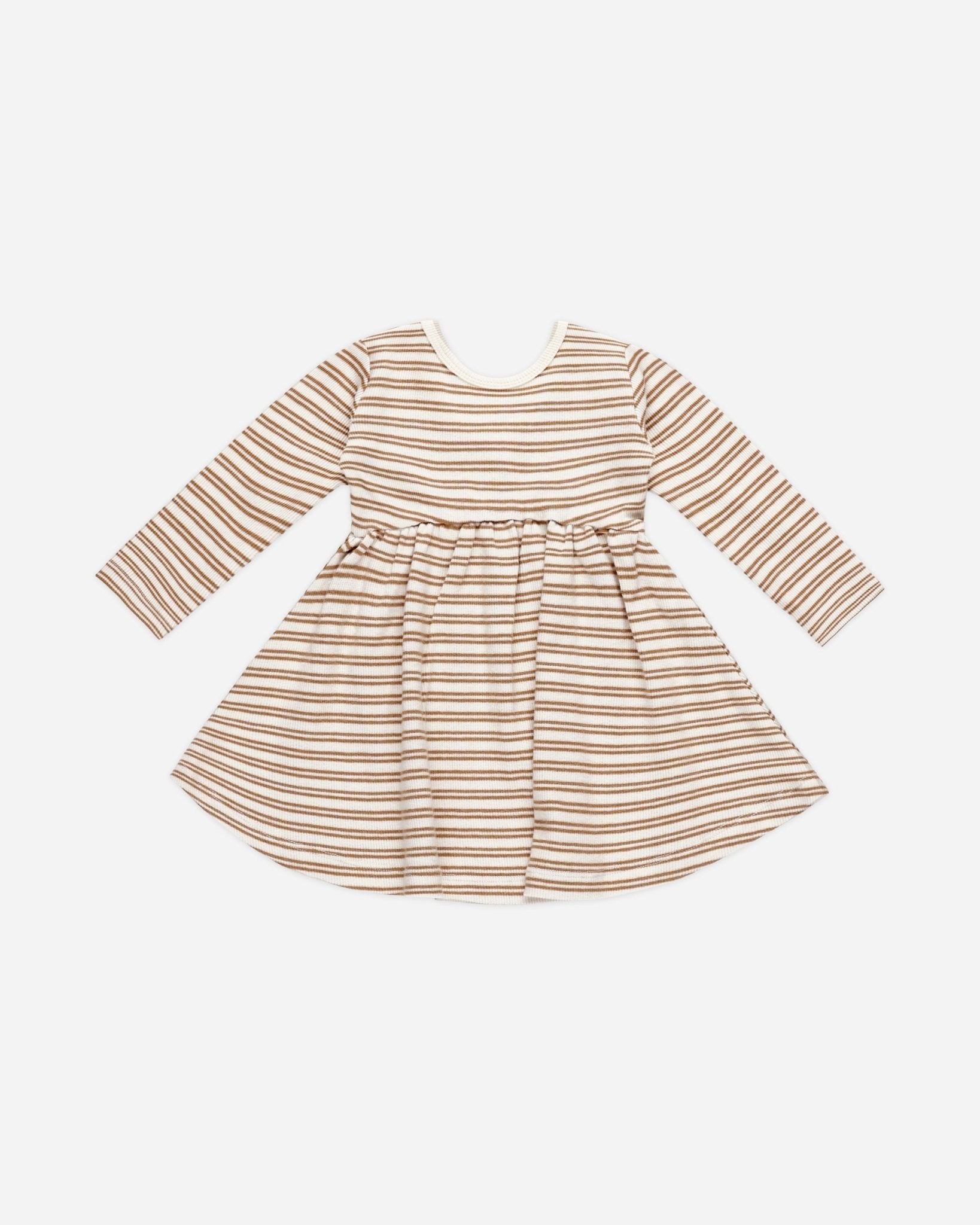 Ribbed Long Sleeve Dress || Golden Stripe - Rylee + Cru Canada