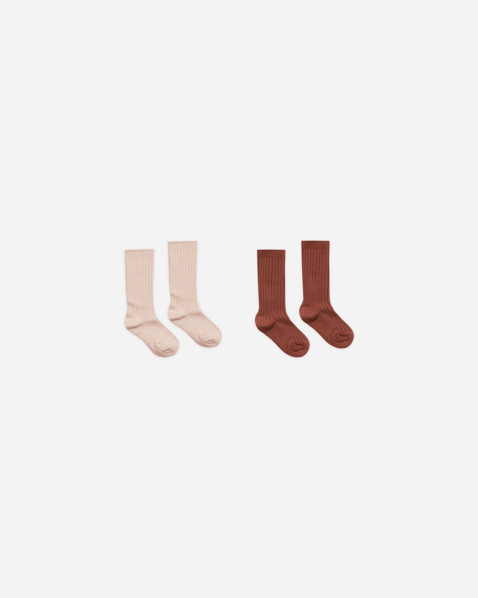 Ribbed Socks || Brick, Rose - Rylee + Cru Canada