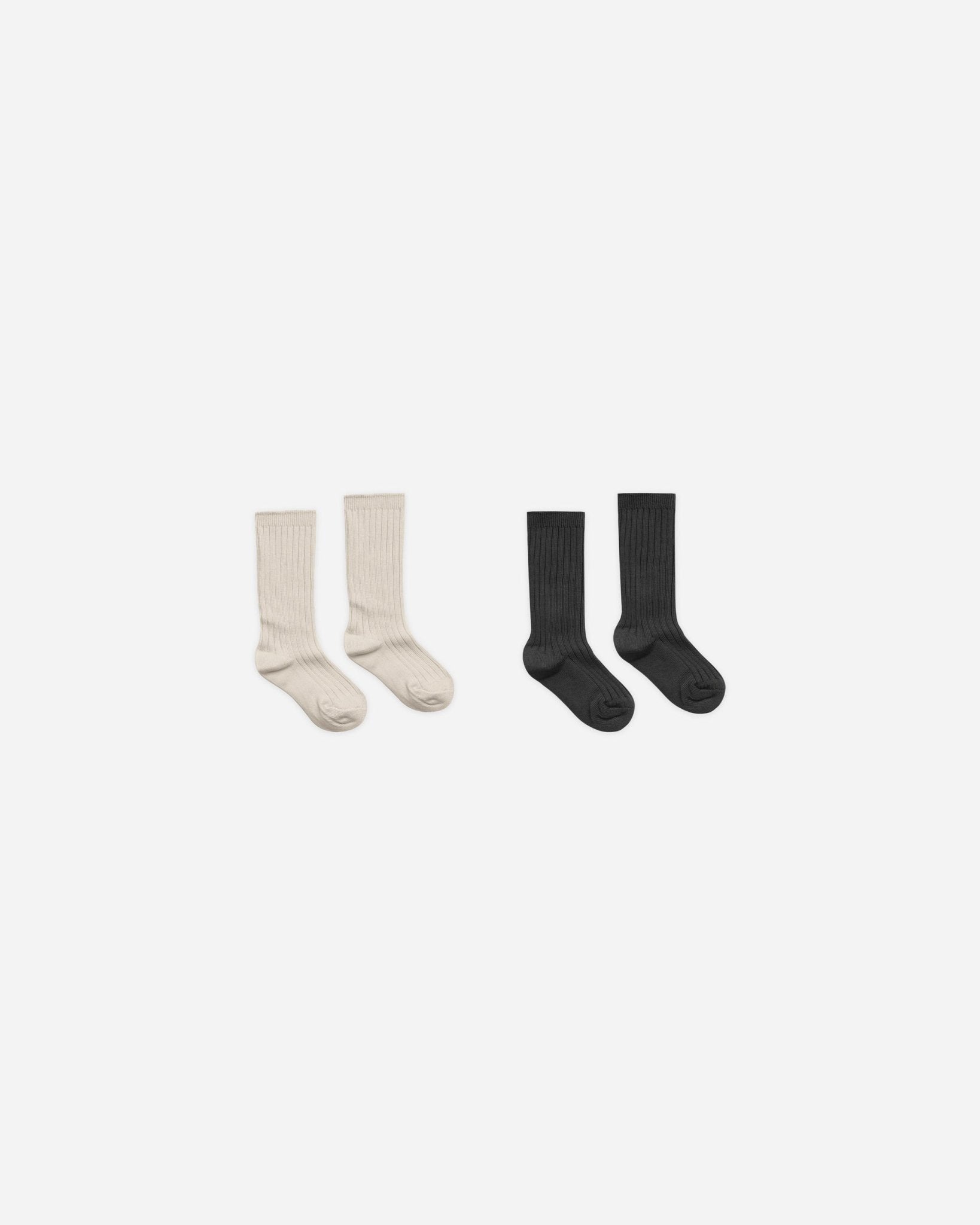 Ribbed Socks || Stone, Black - Rylee + Cru Canada