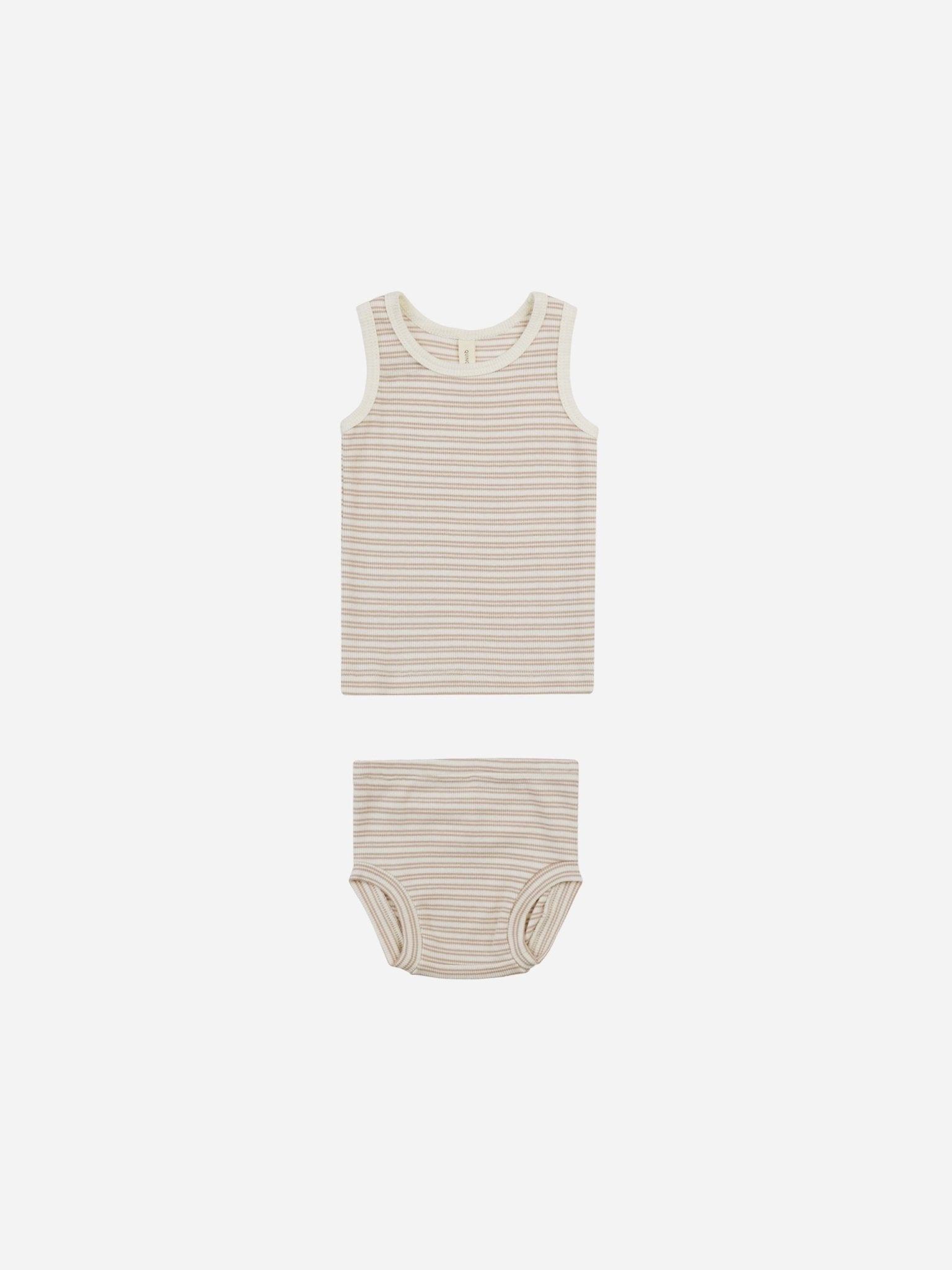 Ribbed Tank + Bloomer Set || Oat Stripe - Rylee + Cru Canada