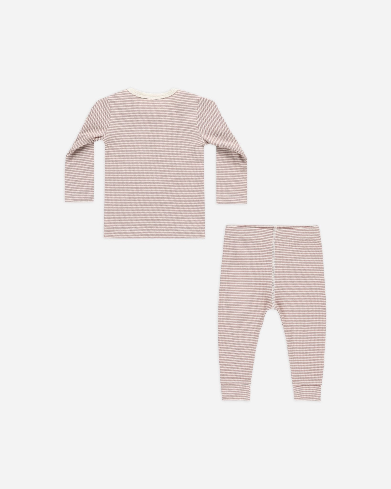 Ribbed Tee + Legging Set || Mauve Stripe - Rylee + Cru Canada