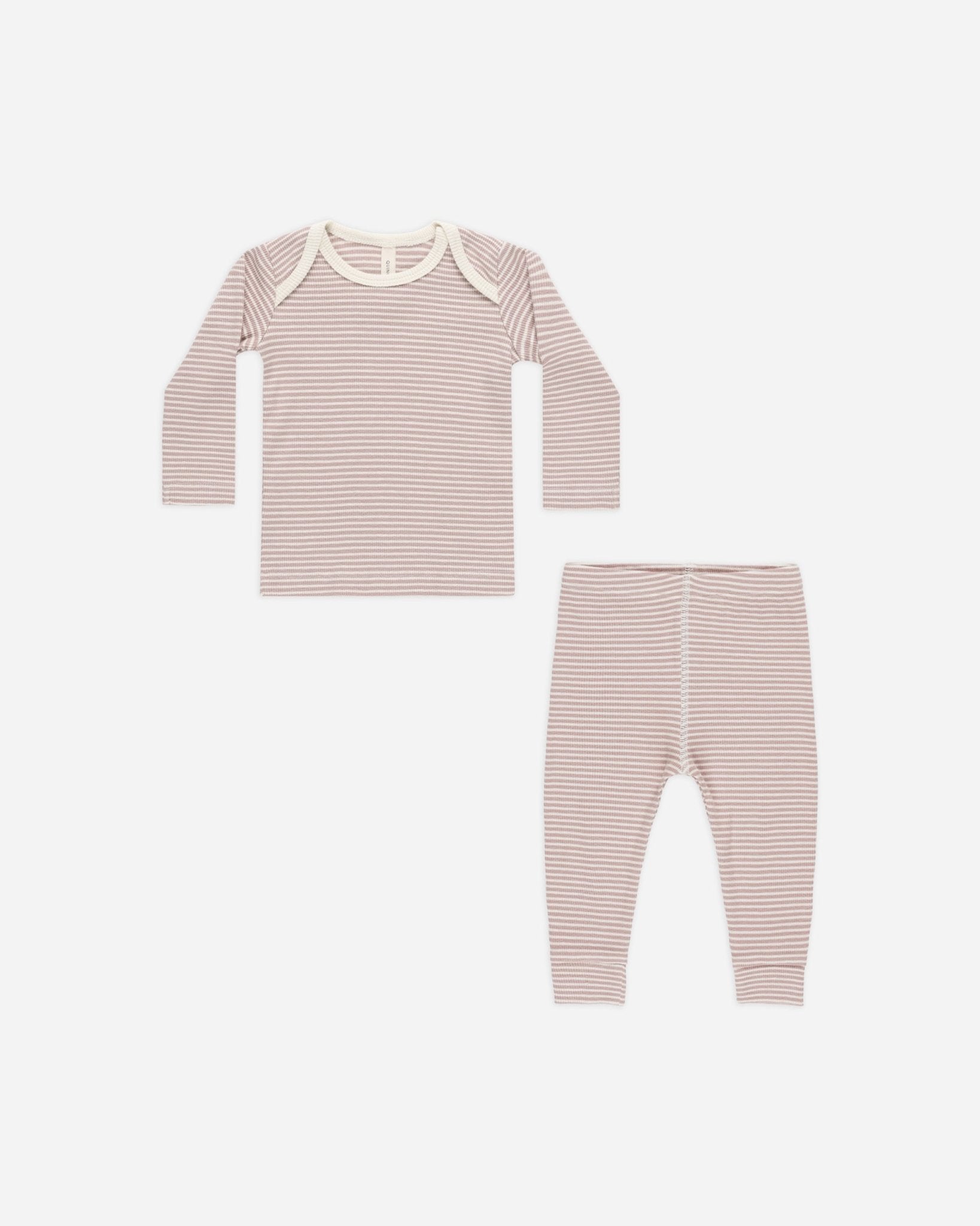 Ribbed Tee + Legging Set || Mauve Stripe - Rylee + Cru Canada