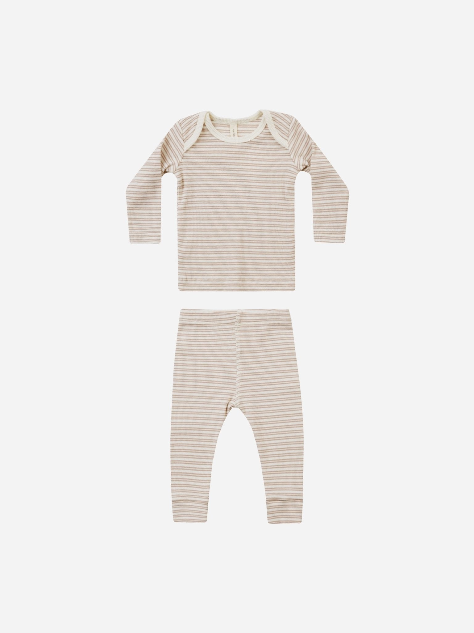 Ribbed Tee + Legging Set || Oat Stripe - Rylee + Cru Canada