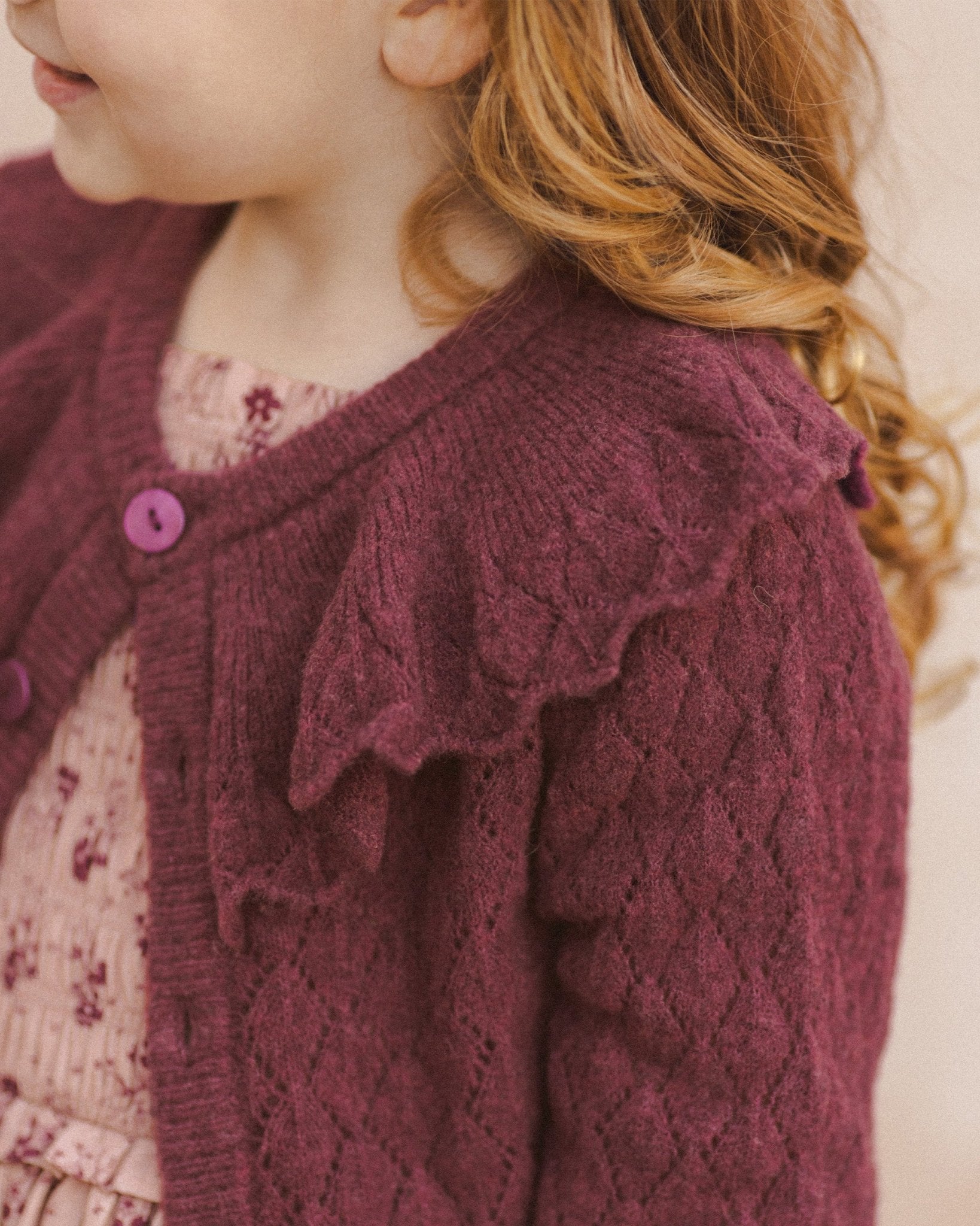 Ruffle Cardigan || Fig - Rylee + Cru Canada