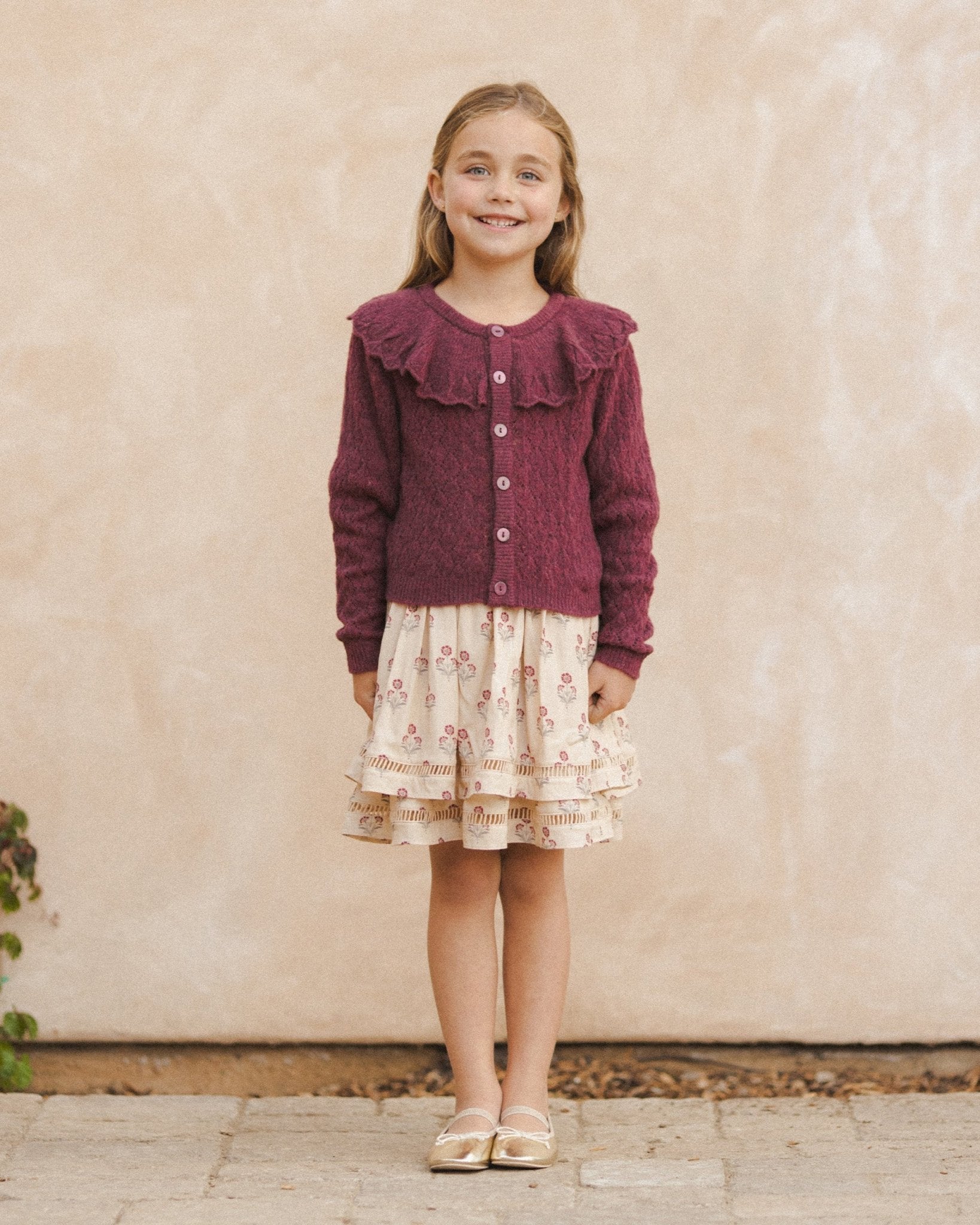 Ruffle Cardigan || Fig - Rylee + Cru Canada