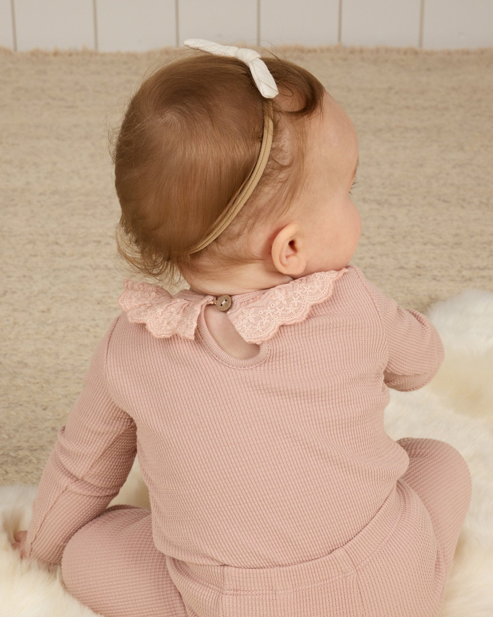 Ruffle Collar Bodysuit || Blush - Rylee + Cru Canada