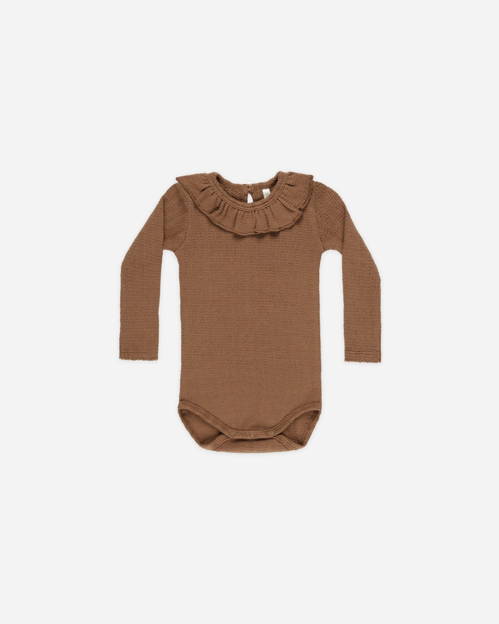 Ruffle Collar Bodysuit || Saddle - Rylee + Cru Canada