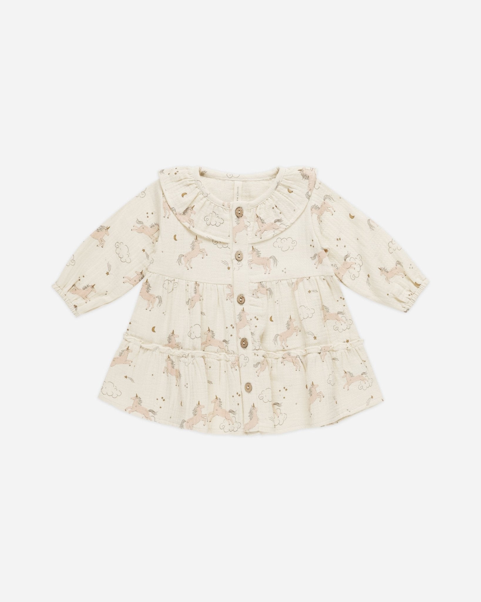 Ruffle Collar Button Dress || Unicorns - Rylee + Cru Canada