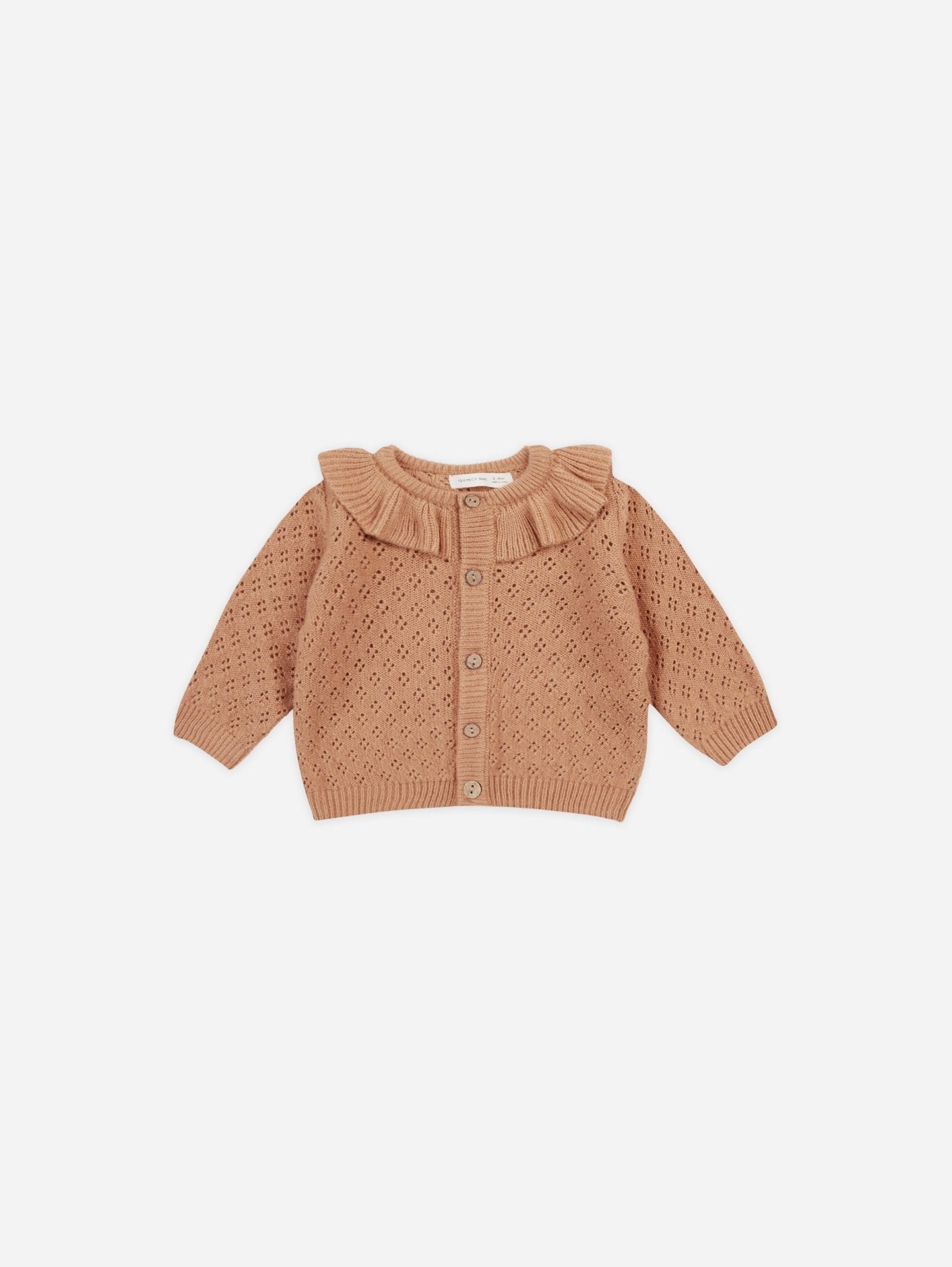 Ruffle Collar Cardigan || Melon - Rylee + Cru Canada