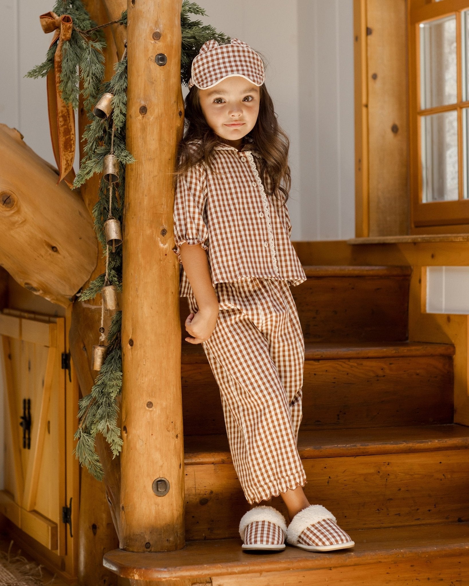 Ruffle Pajamas || Brick Gingham - Rylee + Cru Canada