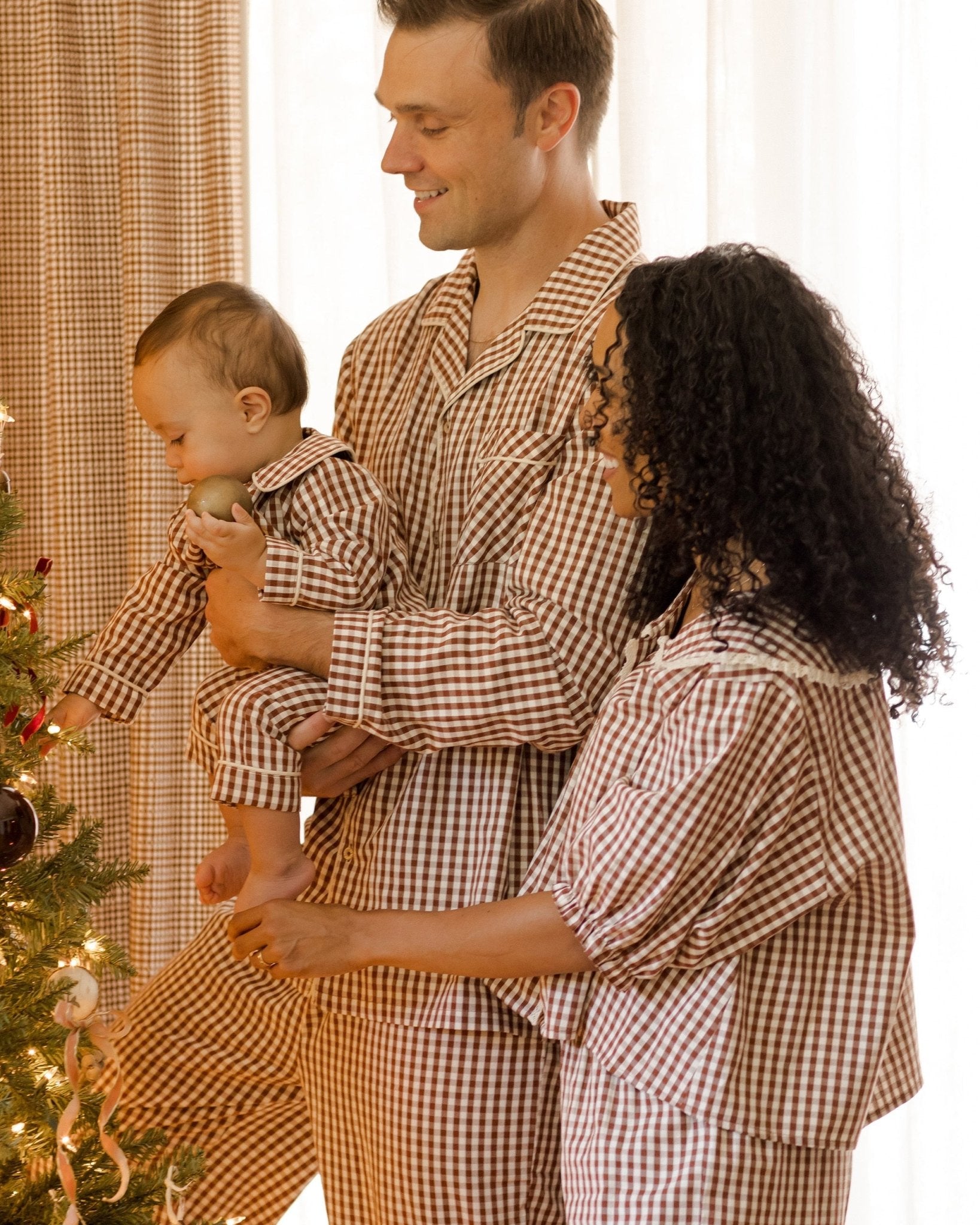 Ruffle Pajamas | Brick Gingham - Rylee + Cru Canada