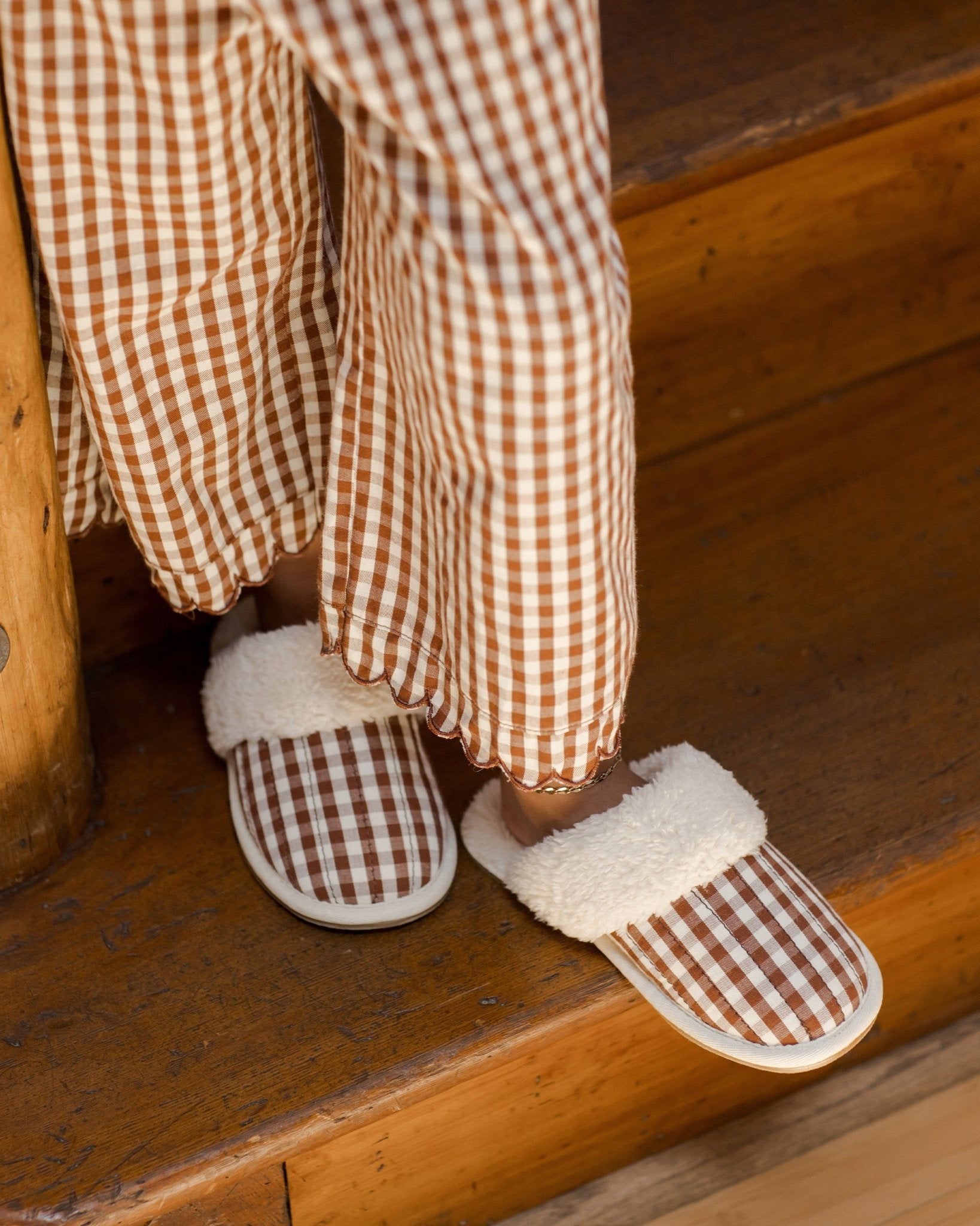 Ruffle Pajamas || Brick Gingham - Rylee + Cru Canada