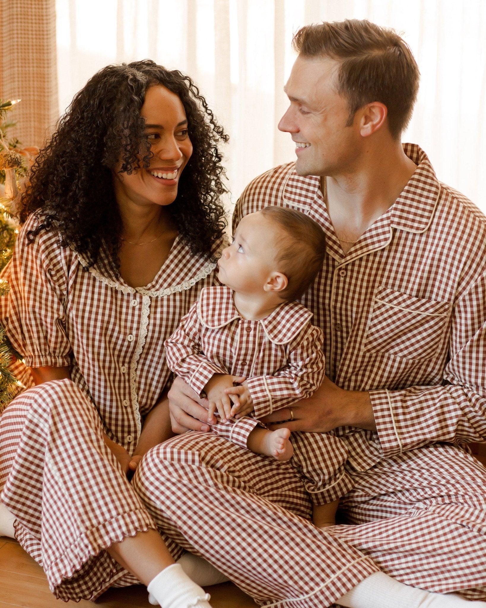 Ruffle Pajamas | Brick Gingham - Rylee + Cru Canada