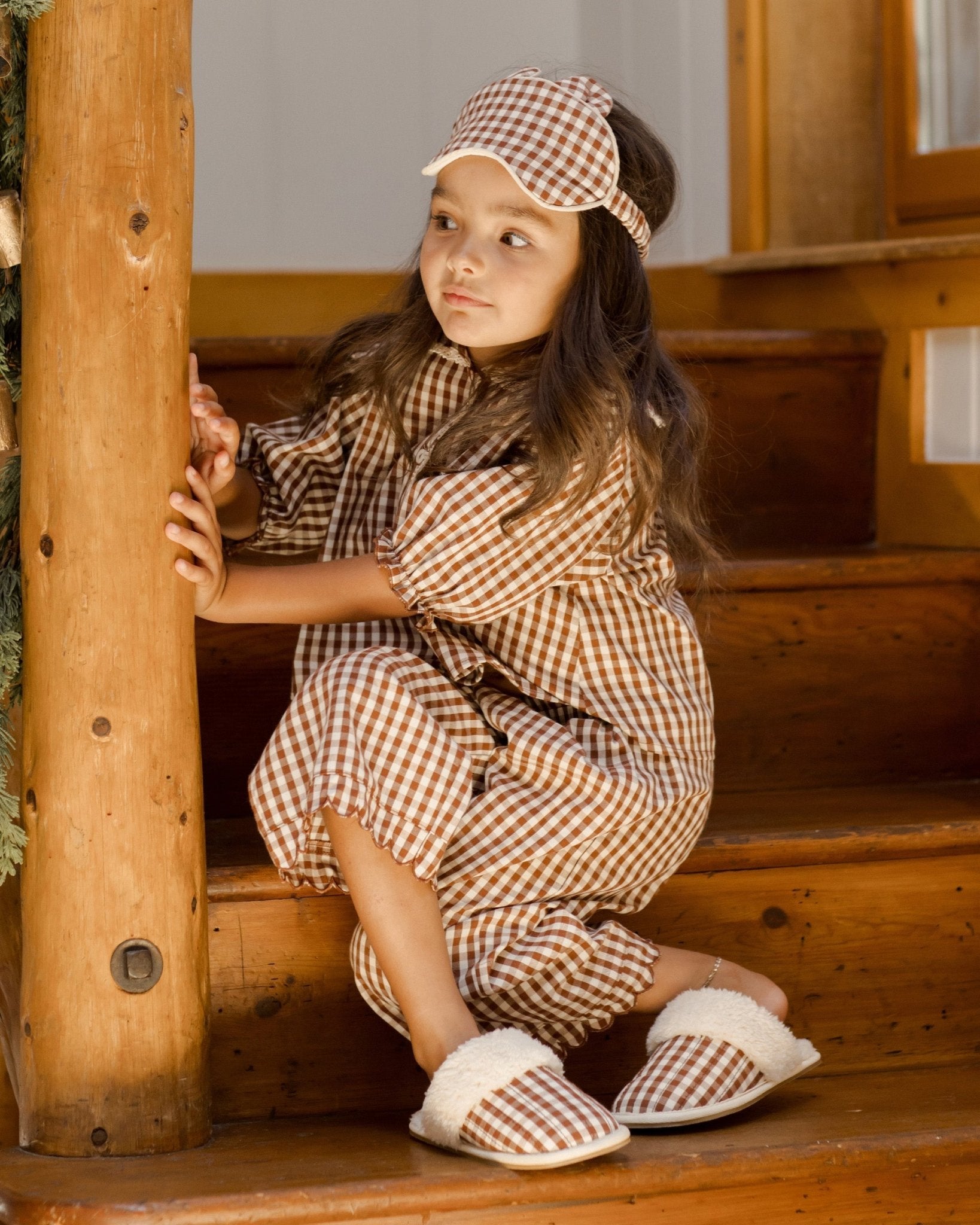 Ruffle Pajamas || Brick Gingham - Rylee + Cru Canada