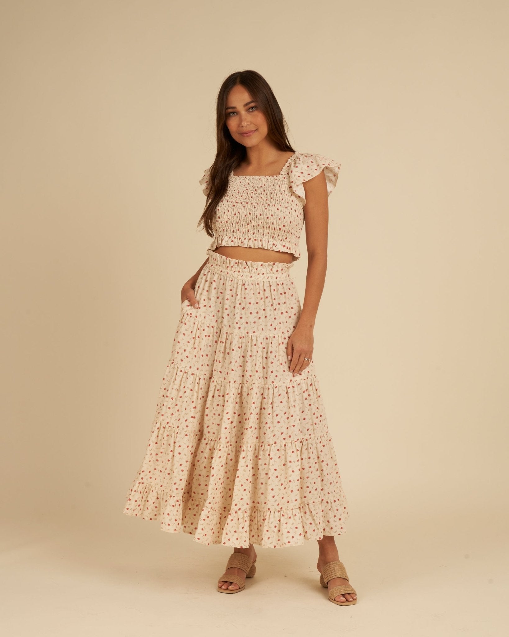 Ruffle Tiered Maxi Skirt | Strawberry Fields - Rylee + Cru Canada