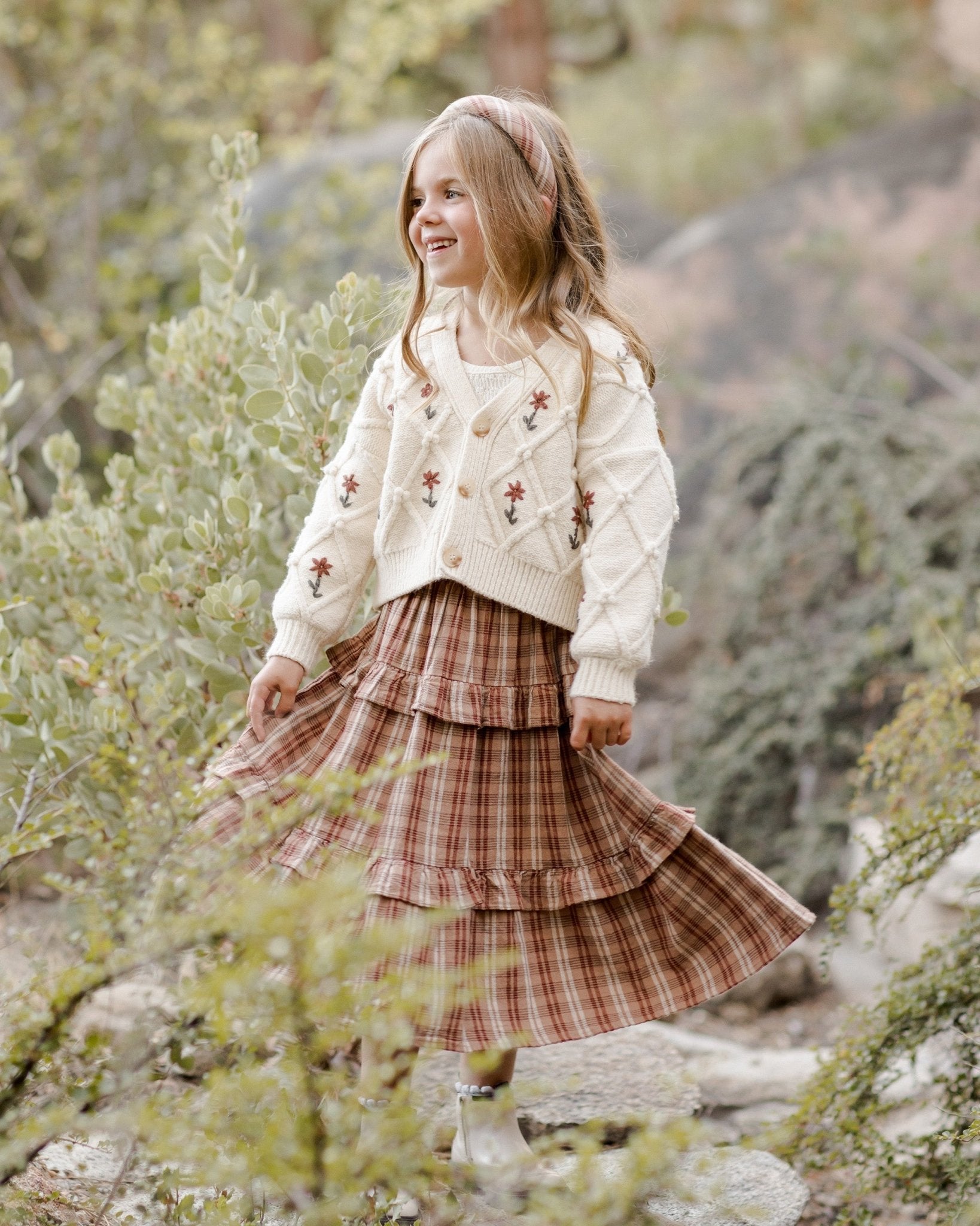 Ruffled Midi Skirt || Autumn Plaid - Rylee + Cru Canada