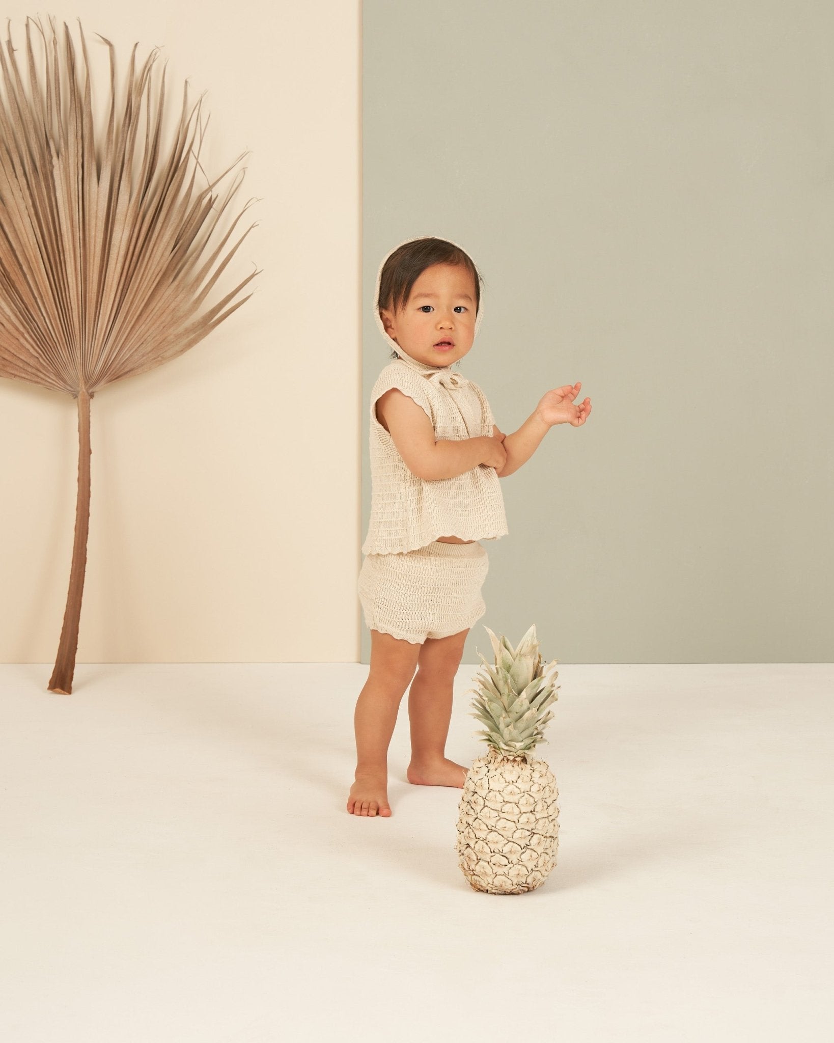 Scallop Knit Baby Set || Natural - Rylee + Cru Canada