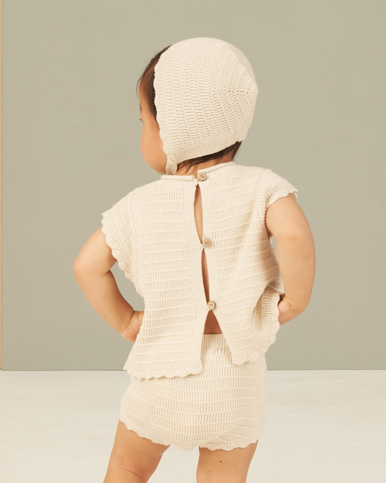 Scallop Knit Baby Set || Natural - Rylee + Cru Canada