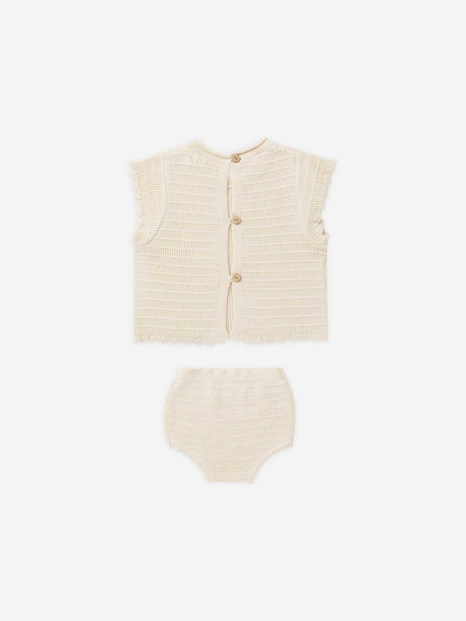 Scallop Knit Baby Set || Natural - Rylee + Cru Canada