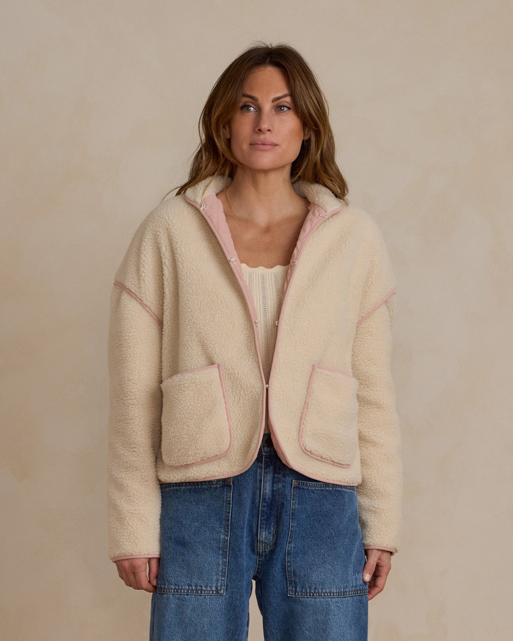 Shearling Jacket | Natural - Rylee + Cru Canada