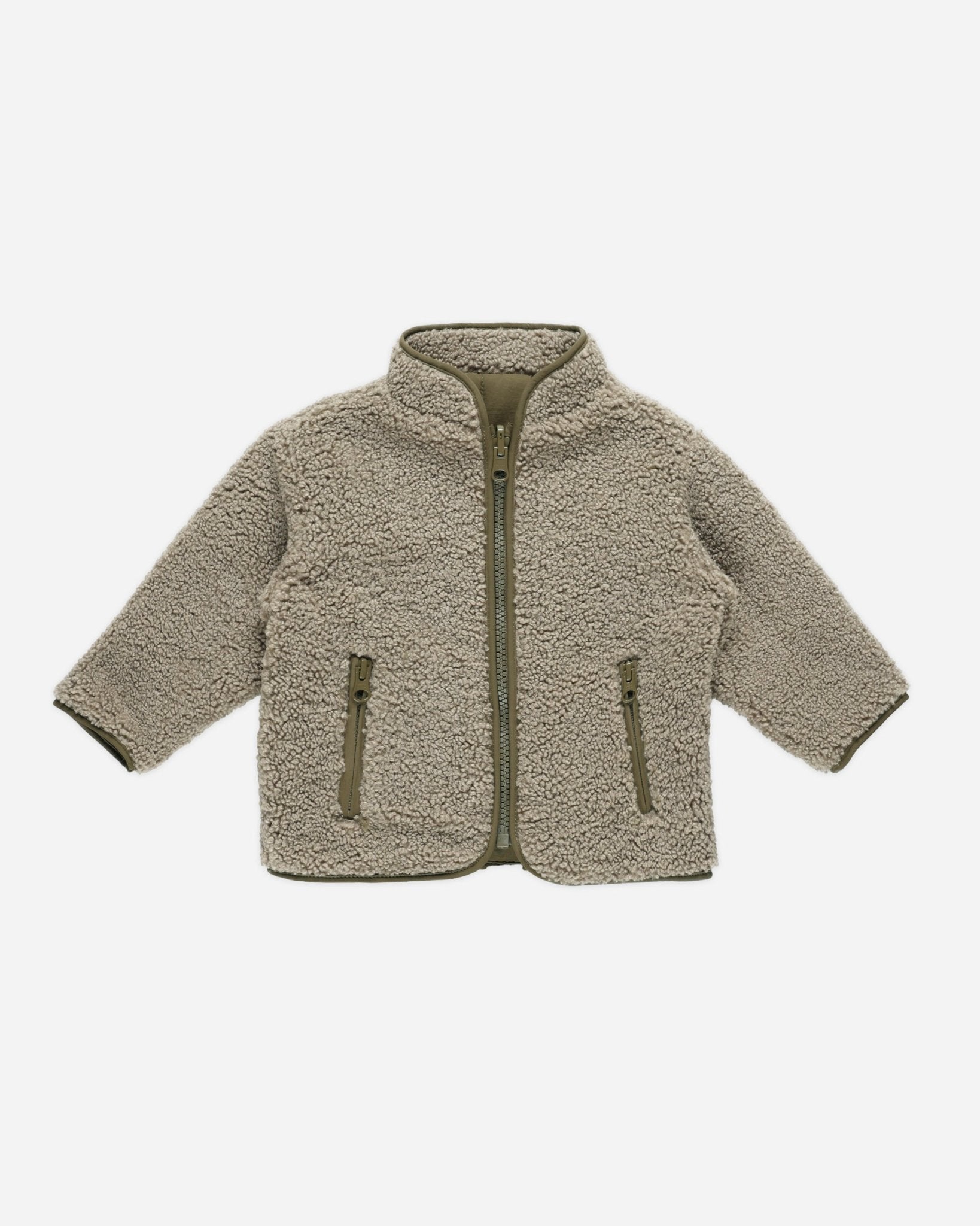 Shearling Zip Jacket || Olive - Rylee + Cru Canada