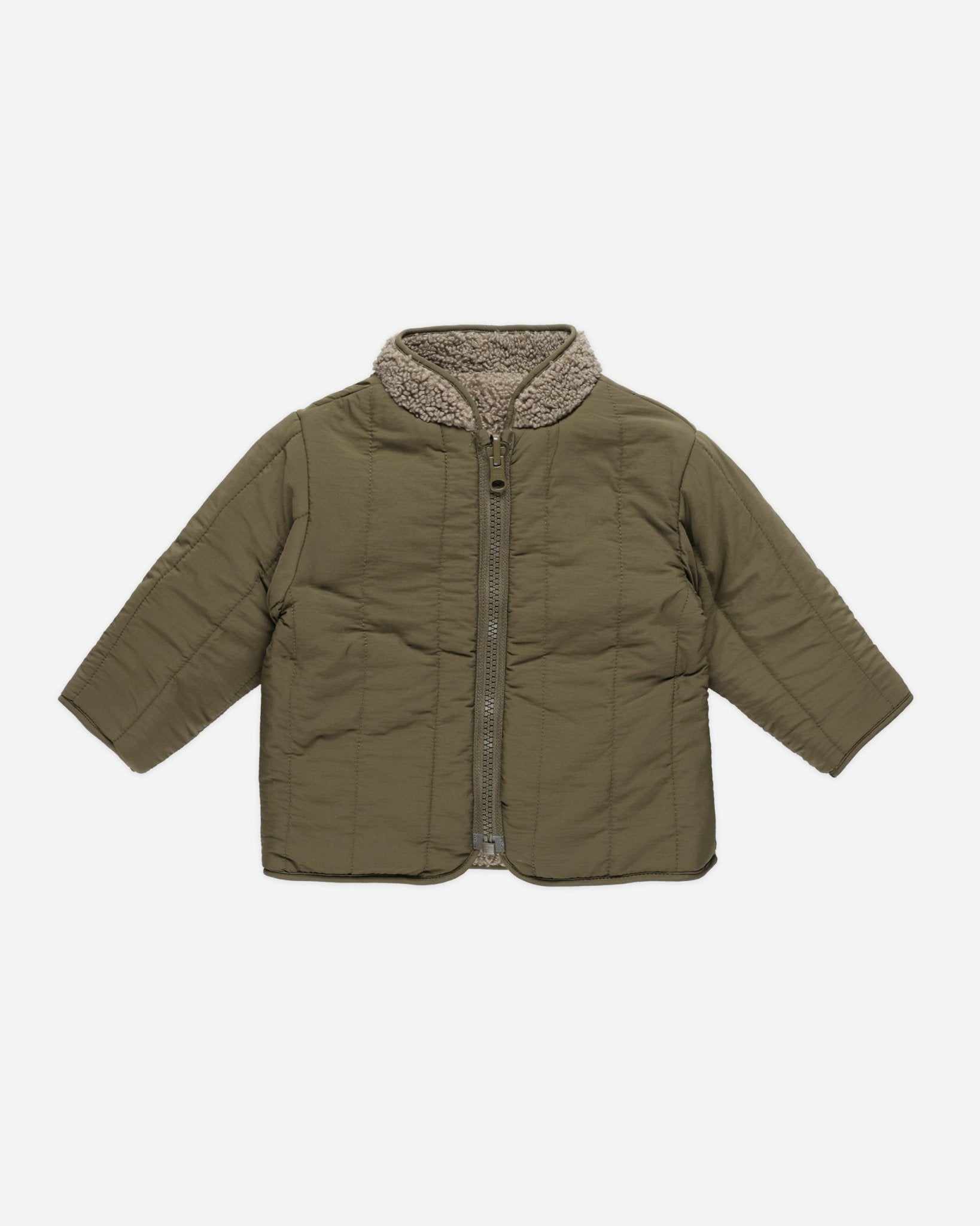 Shearling Zip Jacket || Olive - Rylee + Cru Canada