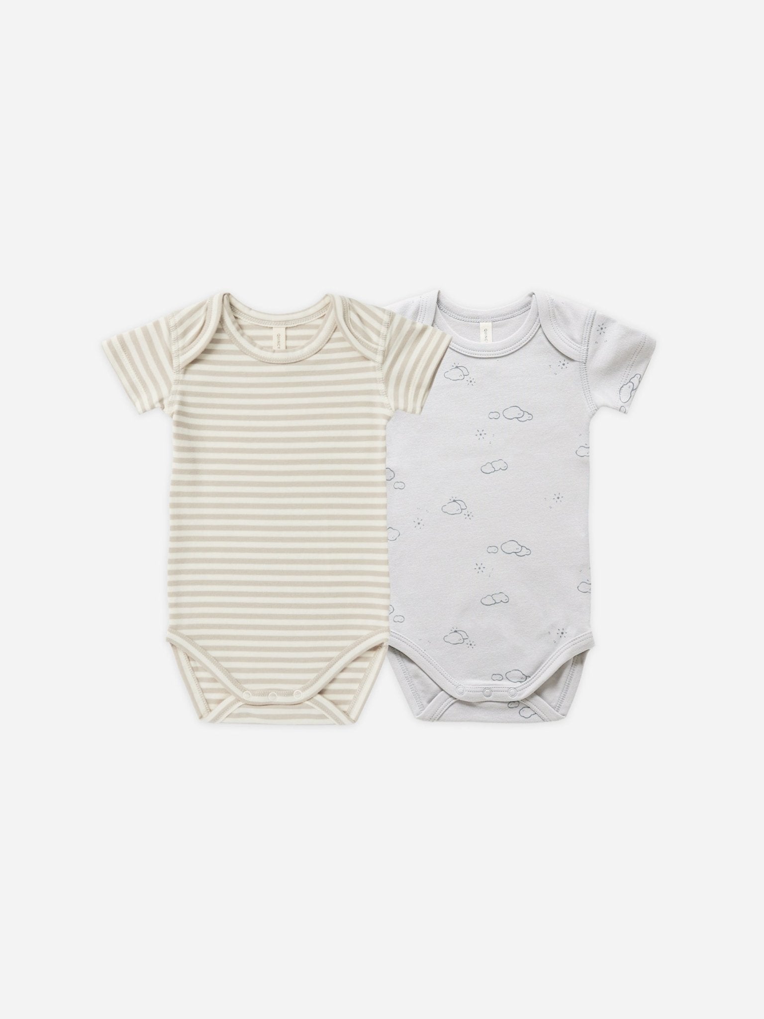 Short Sleeve Bodysuit, 2 Pack || Ash Stripe, Sunny Days - Rylee + Cru Canada