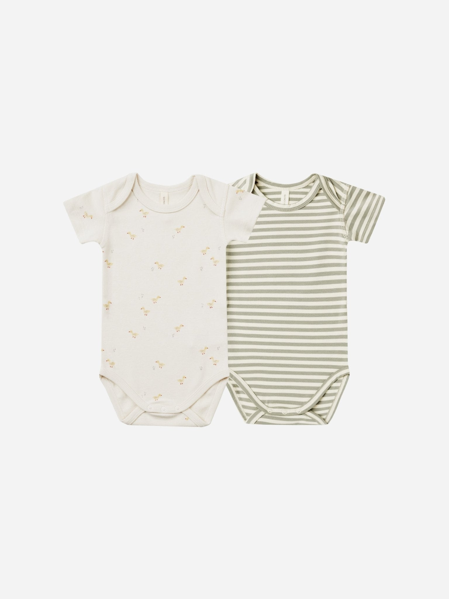 Short Sleeve Bodysuit, 2 Pack || Ducks, Sage Stripe - Rylee + Cru Canada