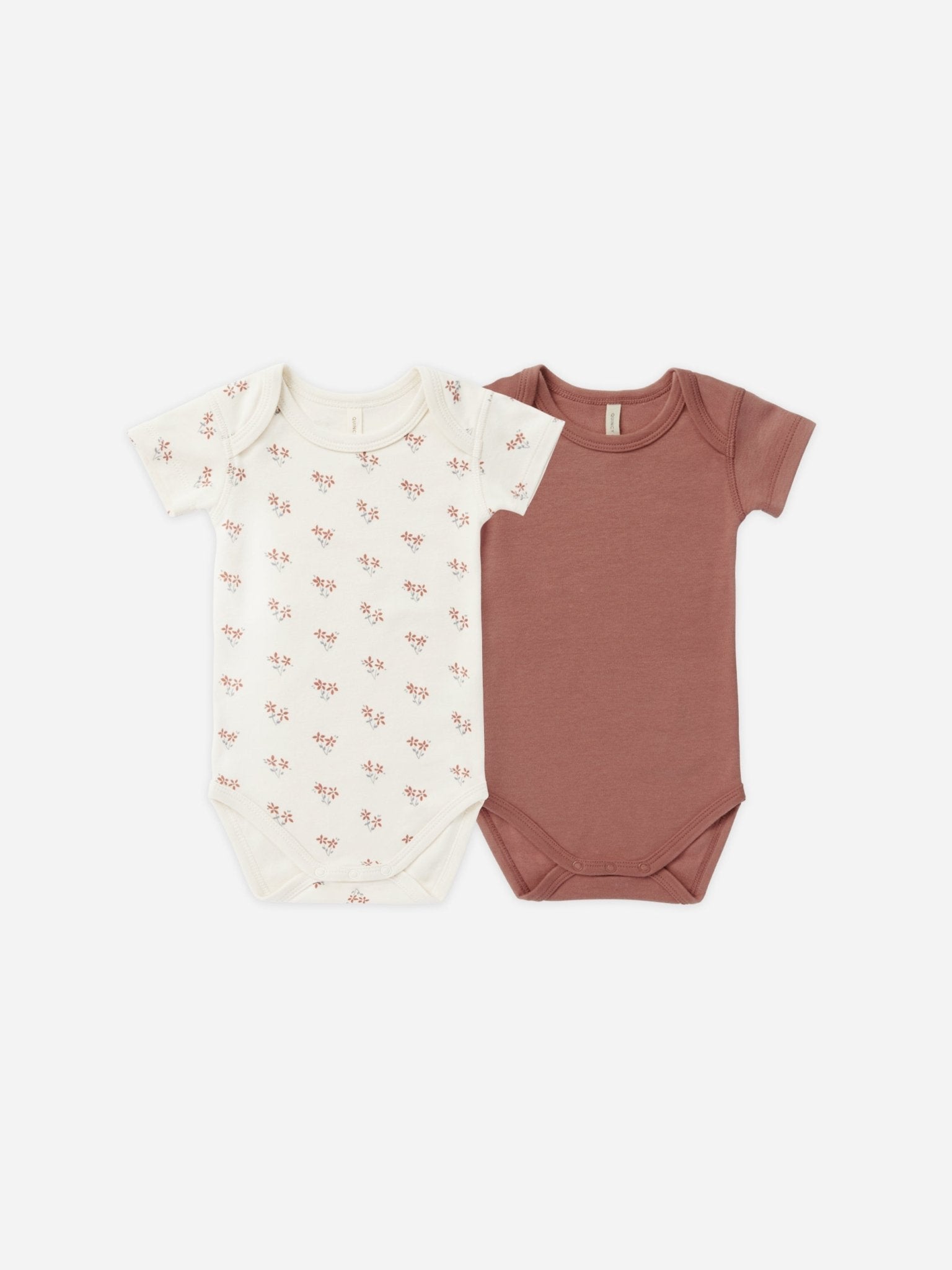 Short Sleeve Bodysuit, 2 Pack || Summer Flower, Berry - Rylee + Cru Canada