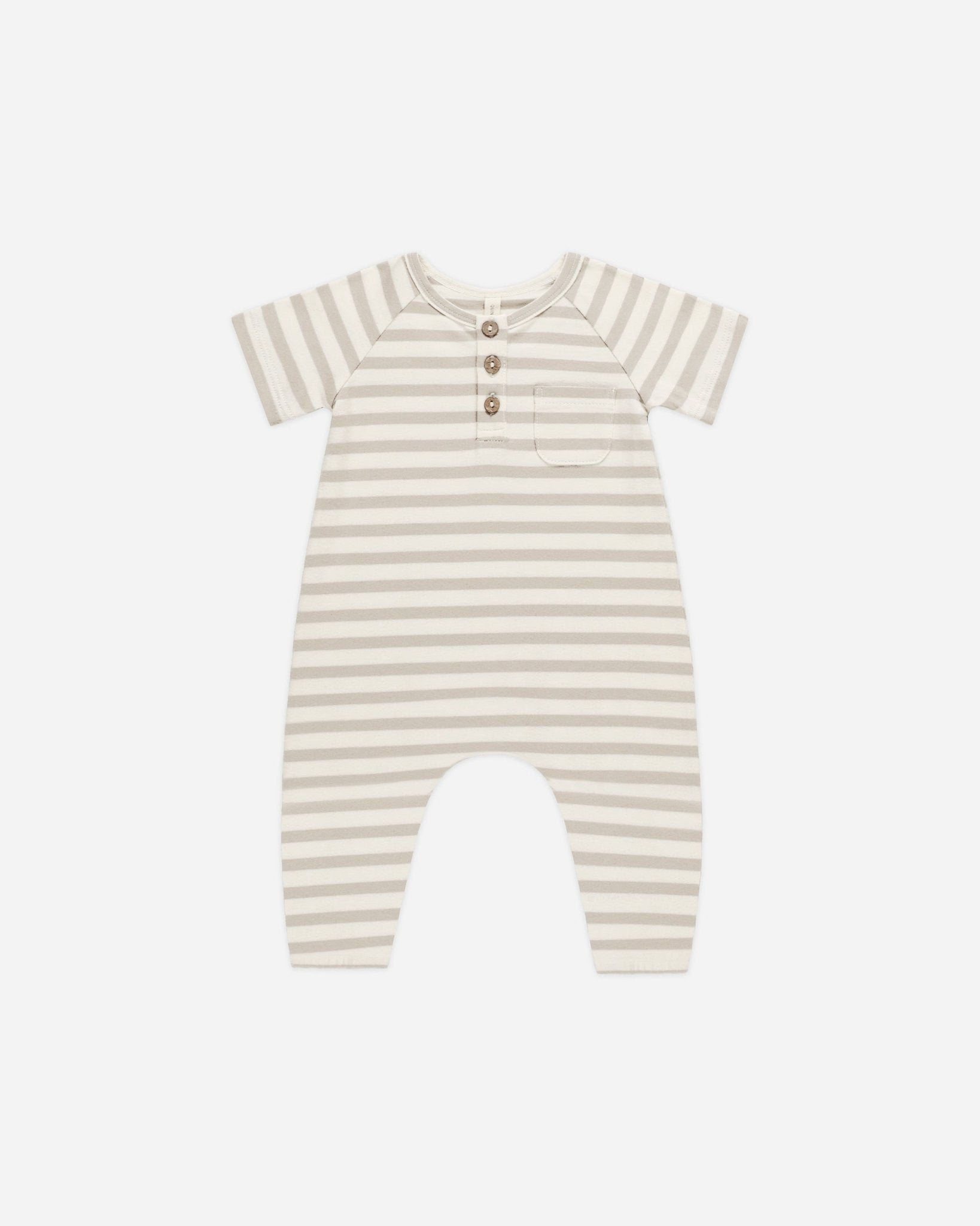 Short Sleeve Jumpsuit || Grey Stripe - Rylee + Cru Canada