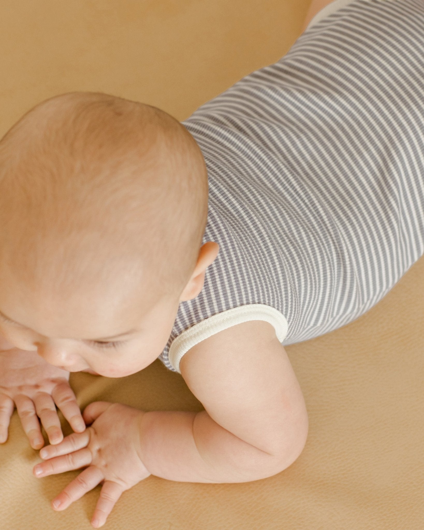 Sleeveless Henley Bodysuit || Lagoon Micro Stripe - Rylee + Cru Canada