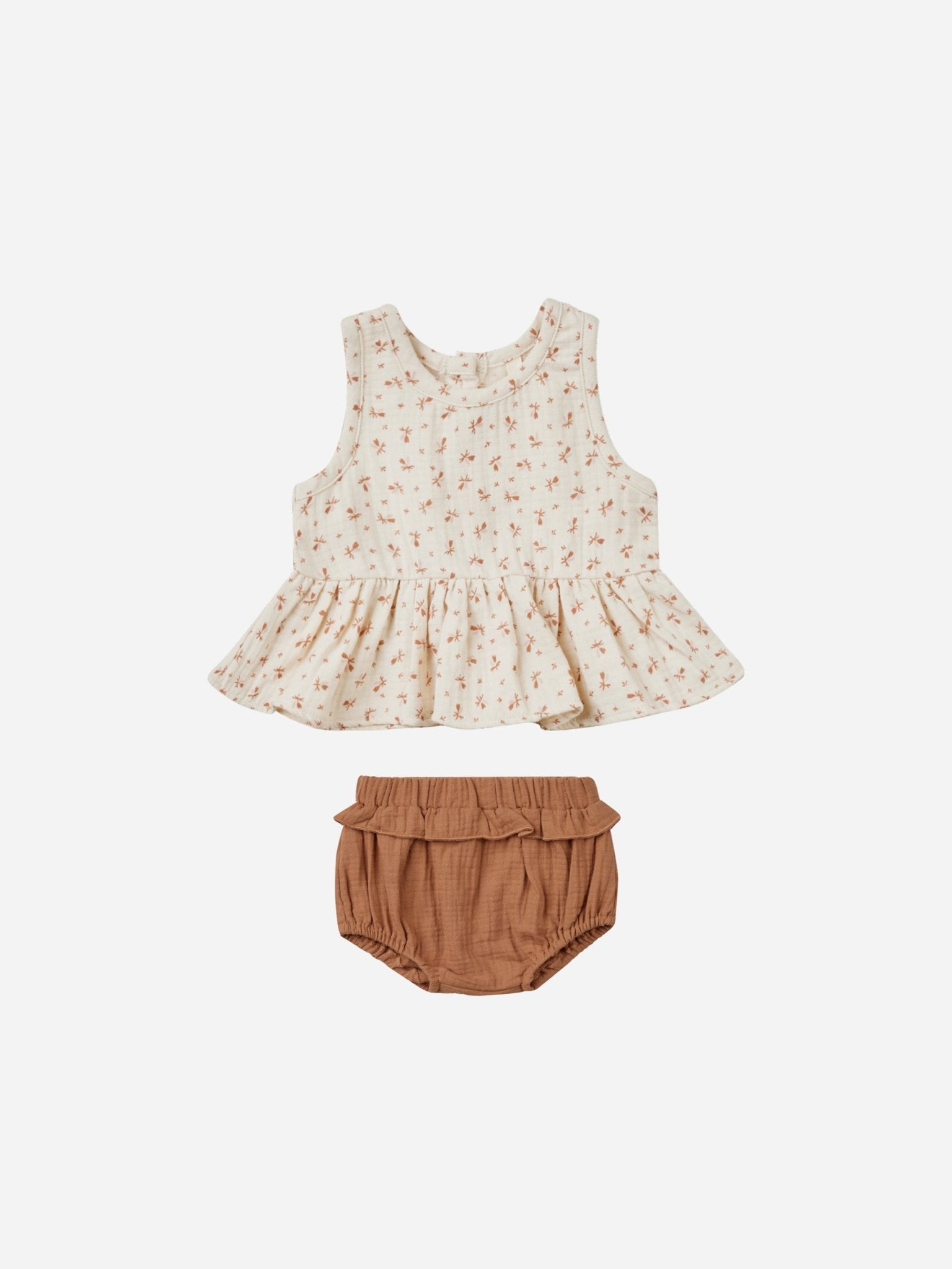 Sleeveless Peplum Set || Clay Ditsy - Rylee + Cru Canada