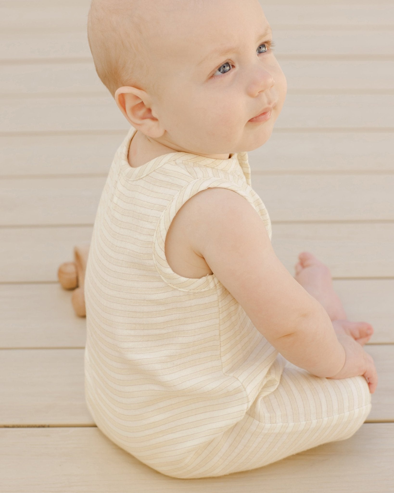 Sleeveless Pocketed Jumpsuit || Lemon Stripe* - Rylee + Cru Canada