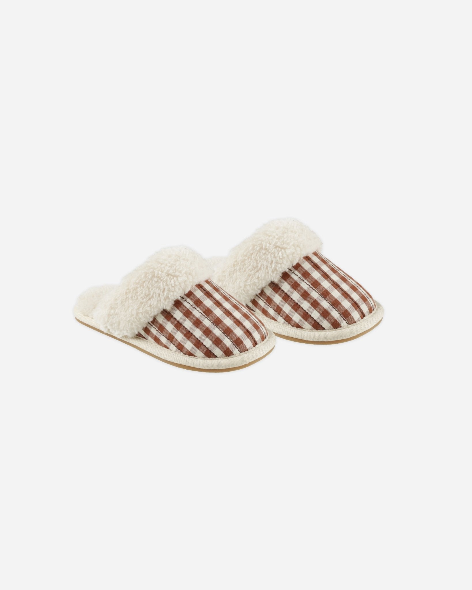 Slippers || Brick Gingham - Rylee + Cru Canada