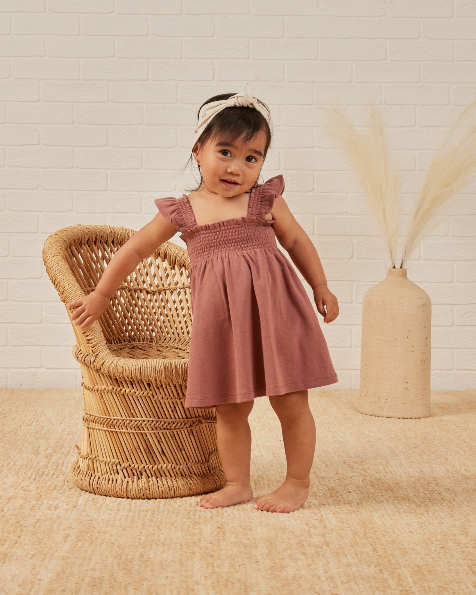 Smocked Jersey Dress || Berry - Rylee + Cru Canada