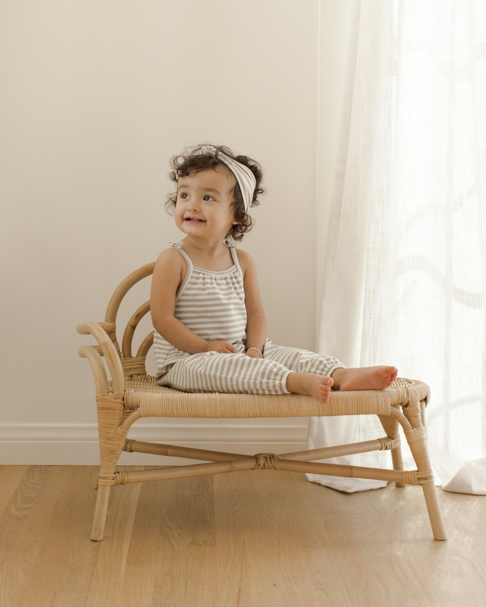 Smocked Jumpsuit || Periwinkle Stripe - Rylee + Cru Canada