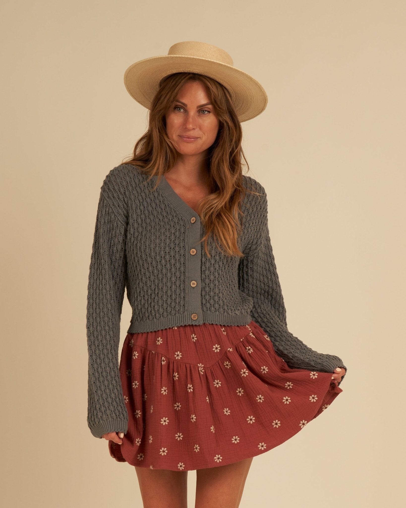 Sparrow Skirt | Embroidered Daisy - Rylee + Cru Canada