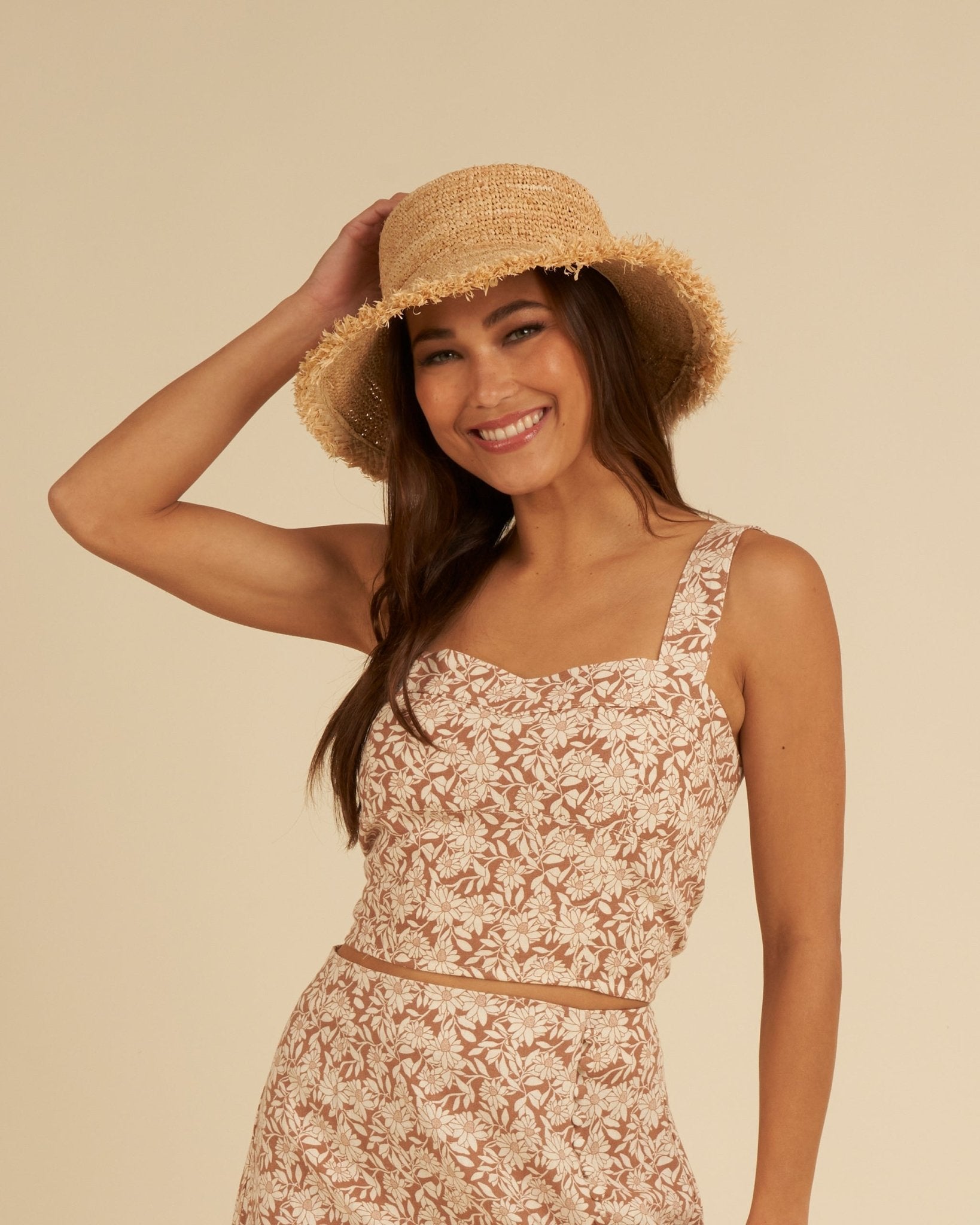 Straw Bucket Hat | Straw - Rylee + Cru Canada