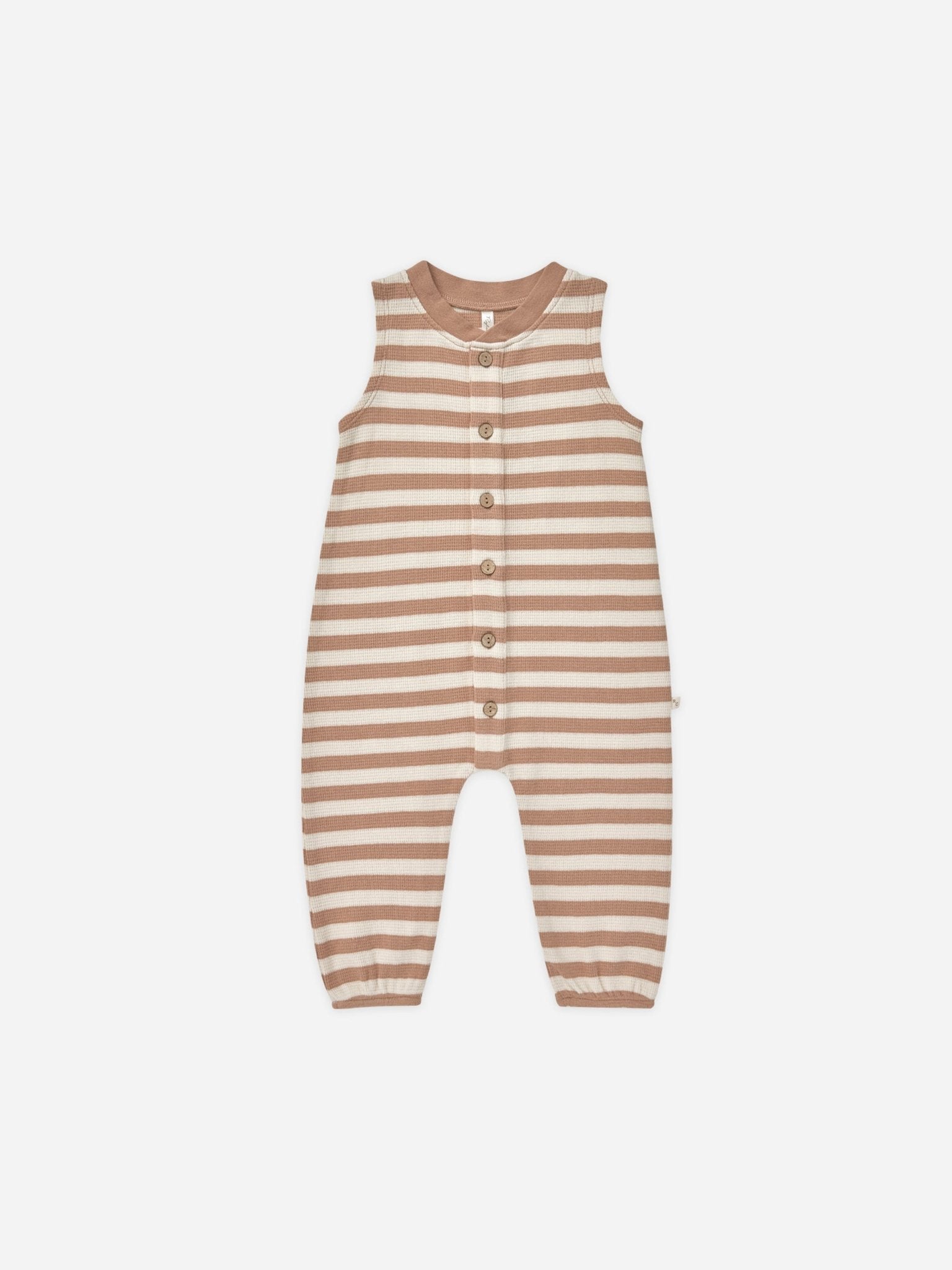 Summer Waffle Jumpsuit || Clay Stripe - Rylee + Cru Canada