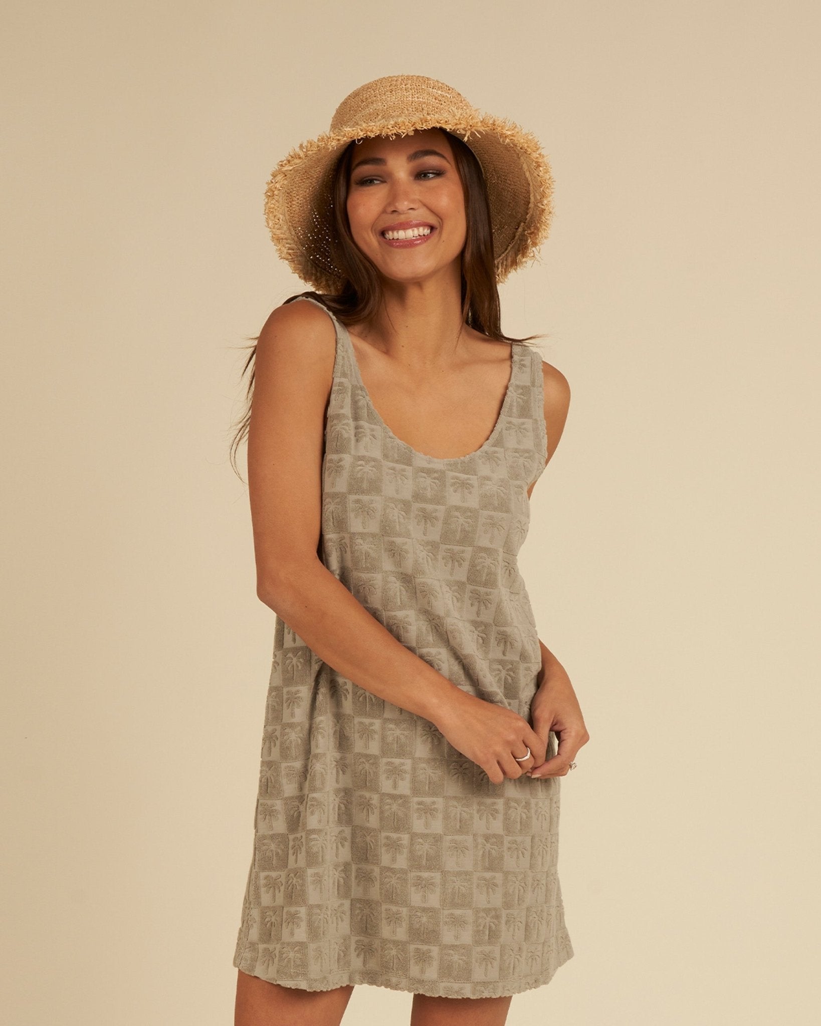 Terry Tank Dress | Palm Check - Rylee + Cru Canada