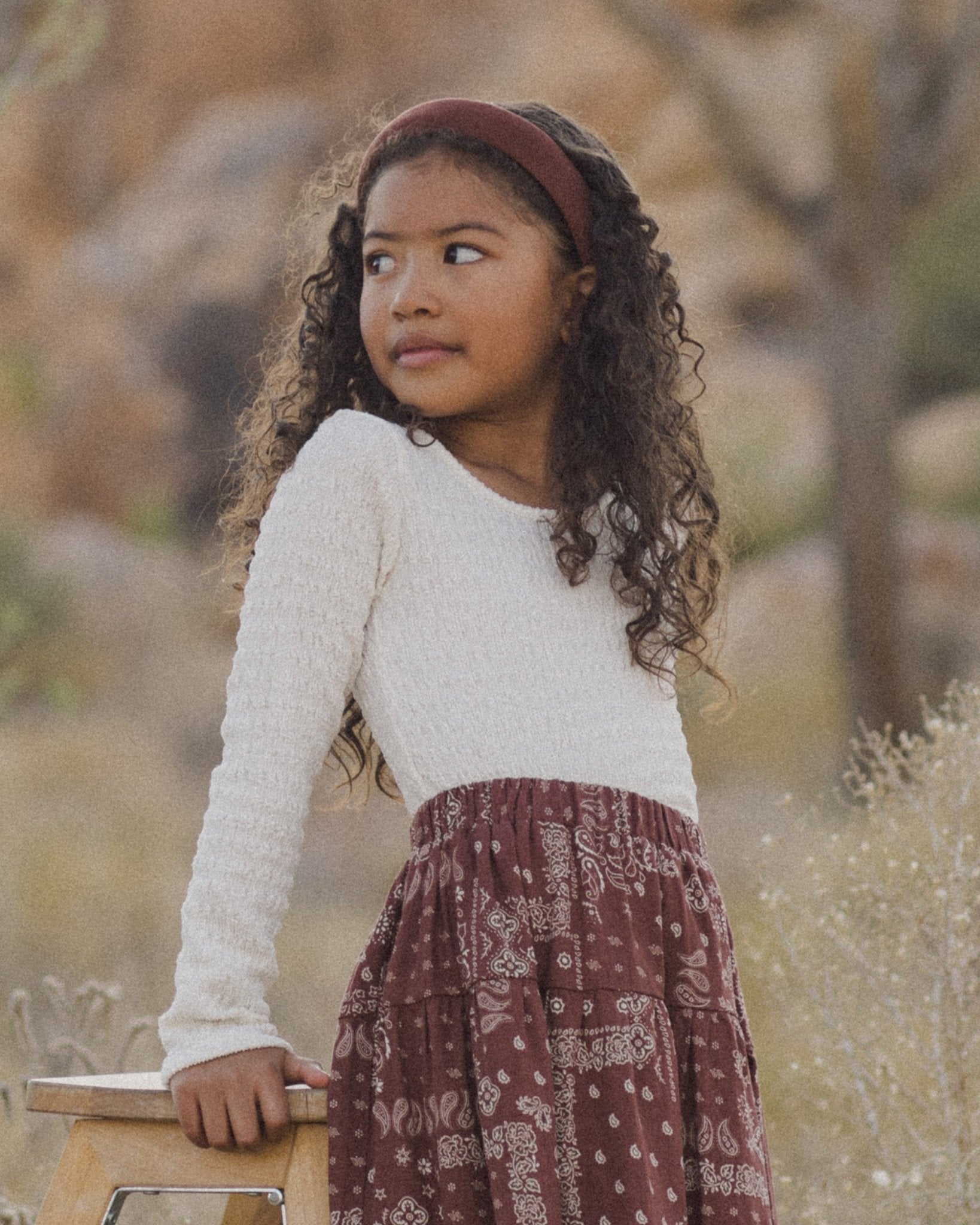 Textured Long Sleeve Top || Ivory - Rylee + Cru Canada