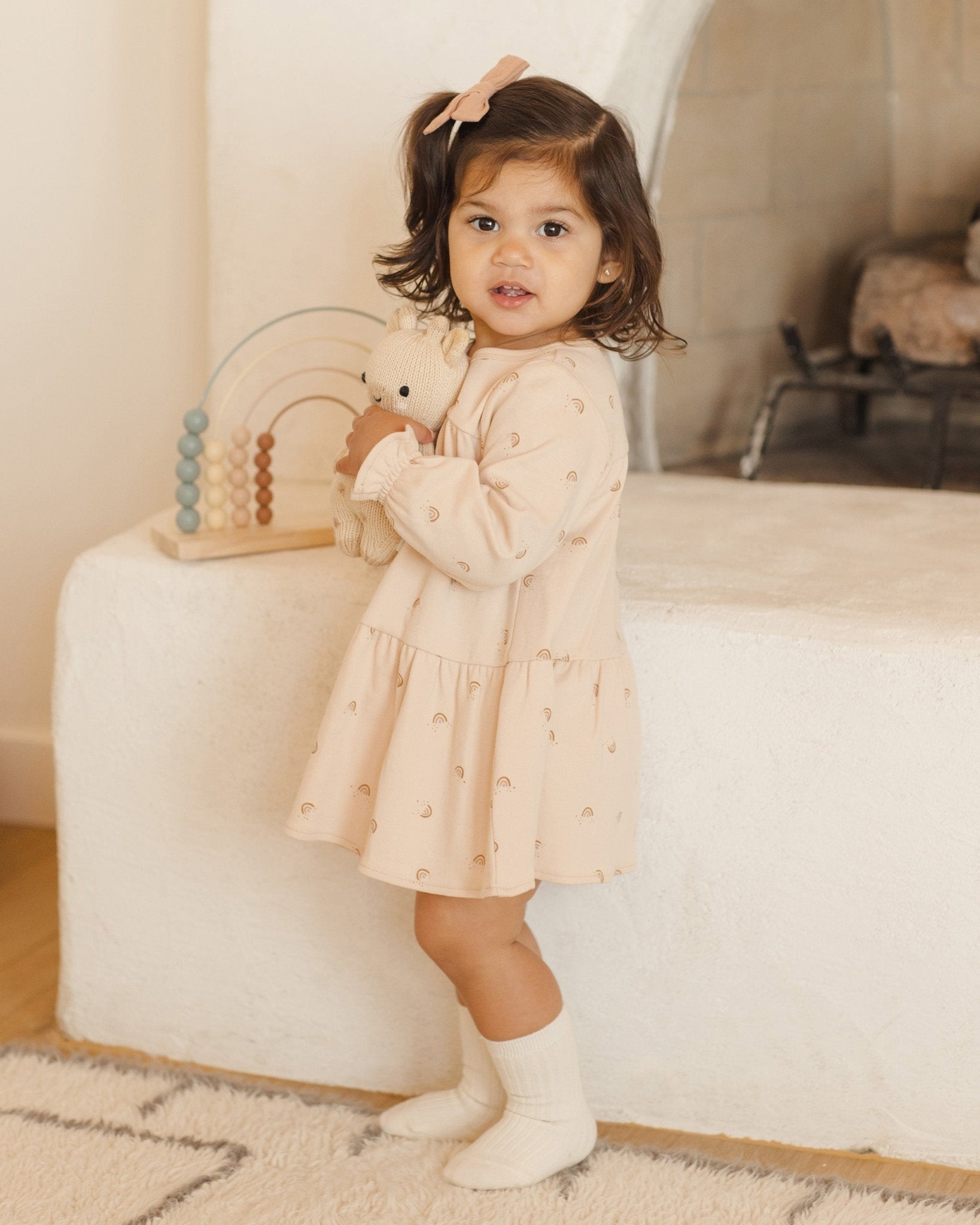 Tiered Jersey Dress || Rainbows Quincy Mae Tiered Jersey Dress || Rainbows Quincy Mae